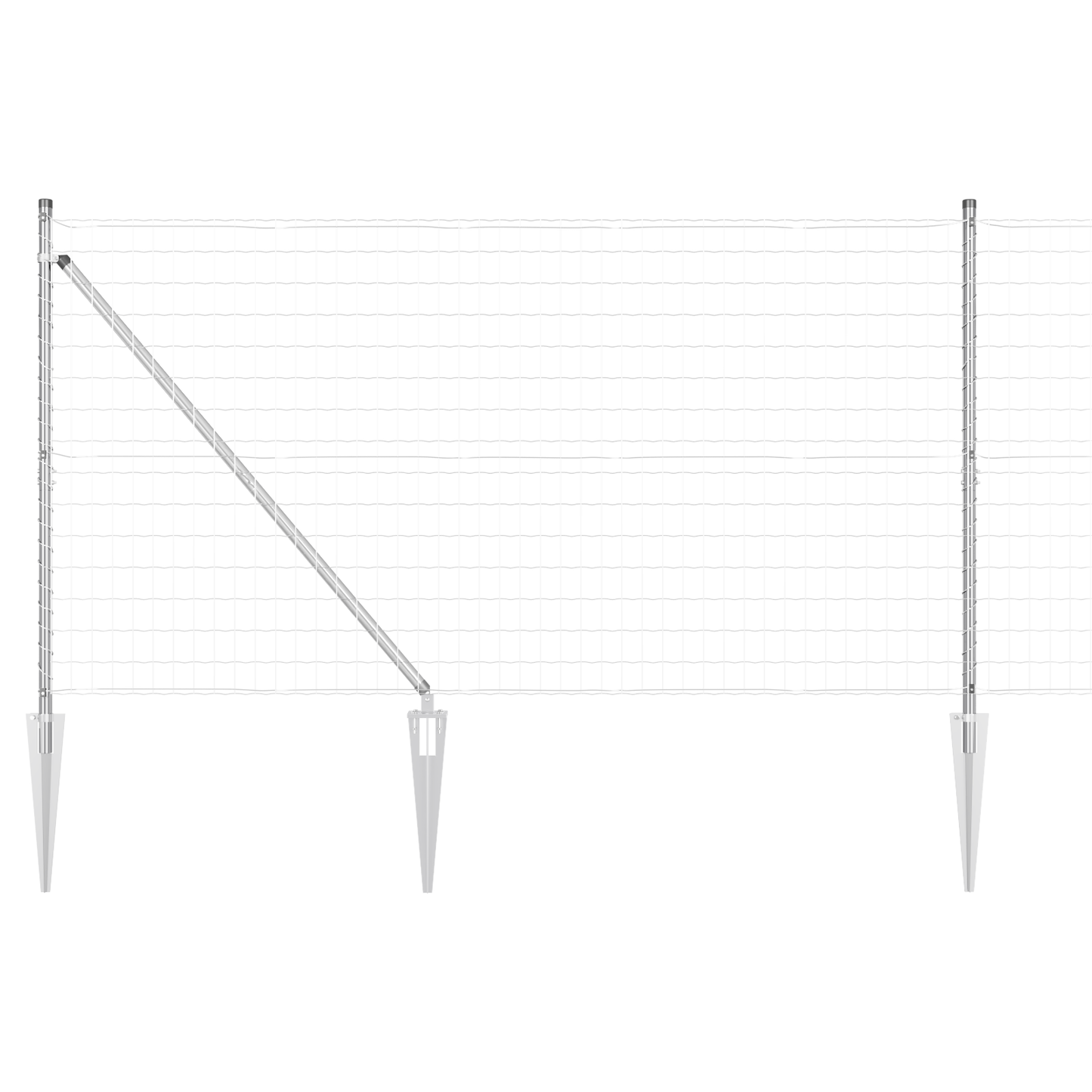 Gjerde med stolpe sølv 1,4 x 10 m Stål