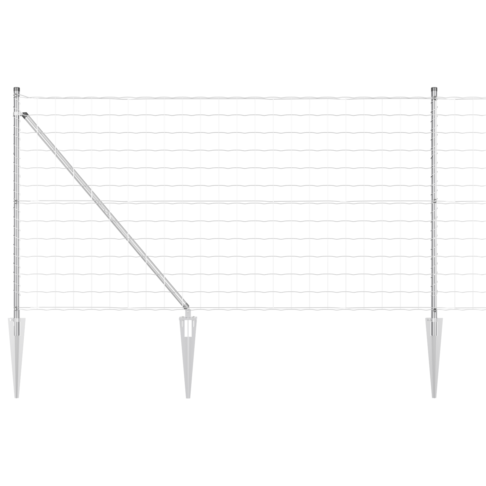 Gjerde med innlegg. sølv 0.8 x 10 m Stål