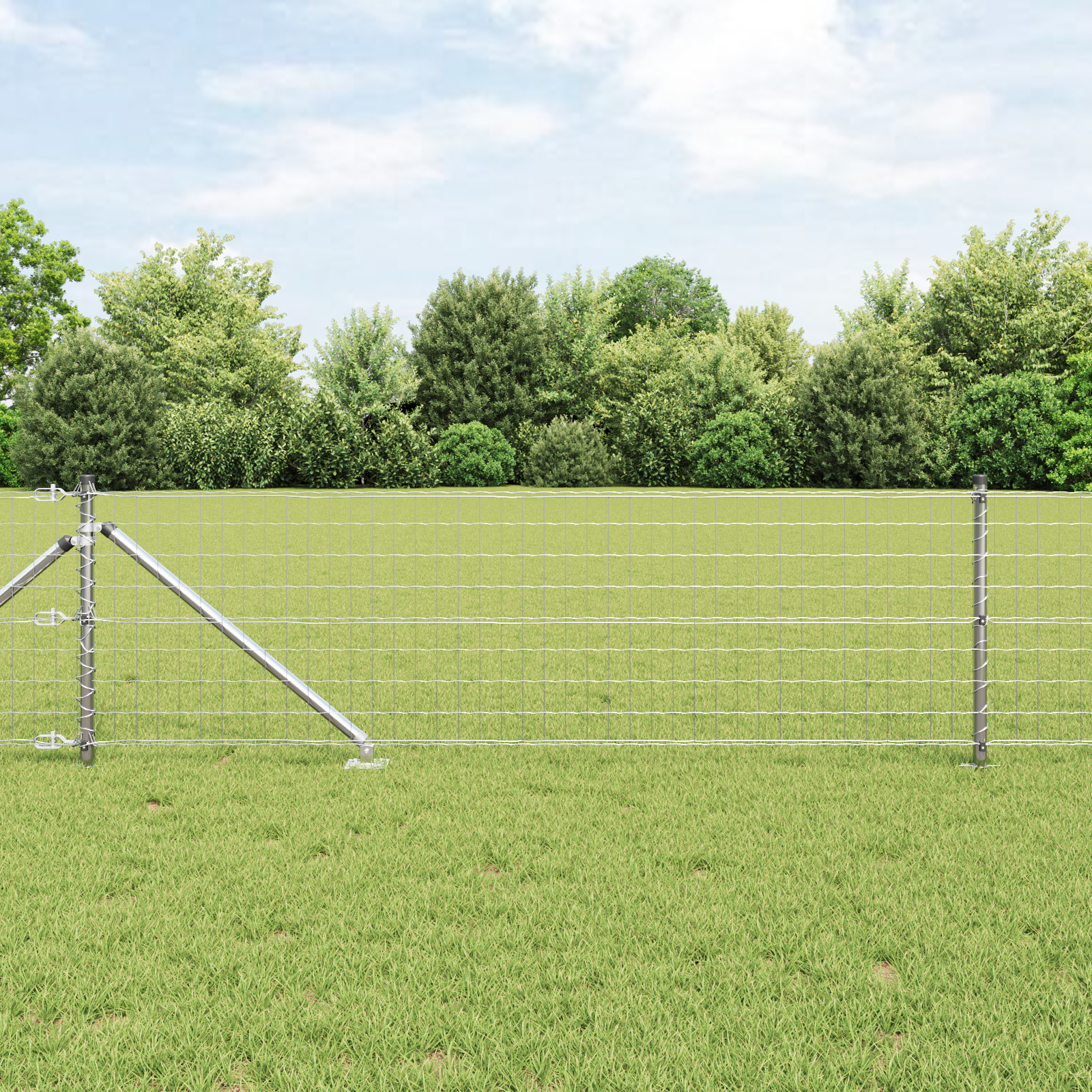 Gjerde med innlegg. sølv 0.8 x 25 m Stål
