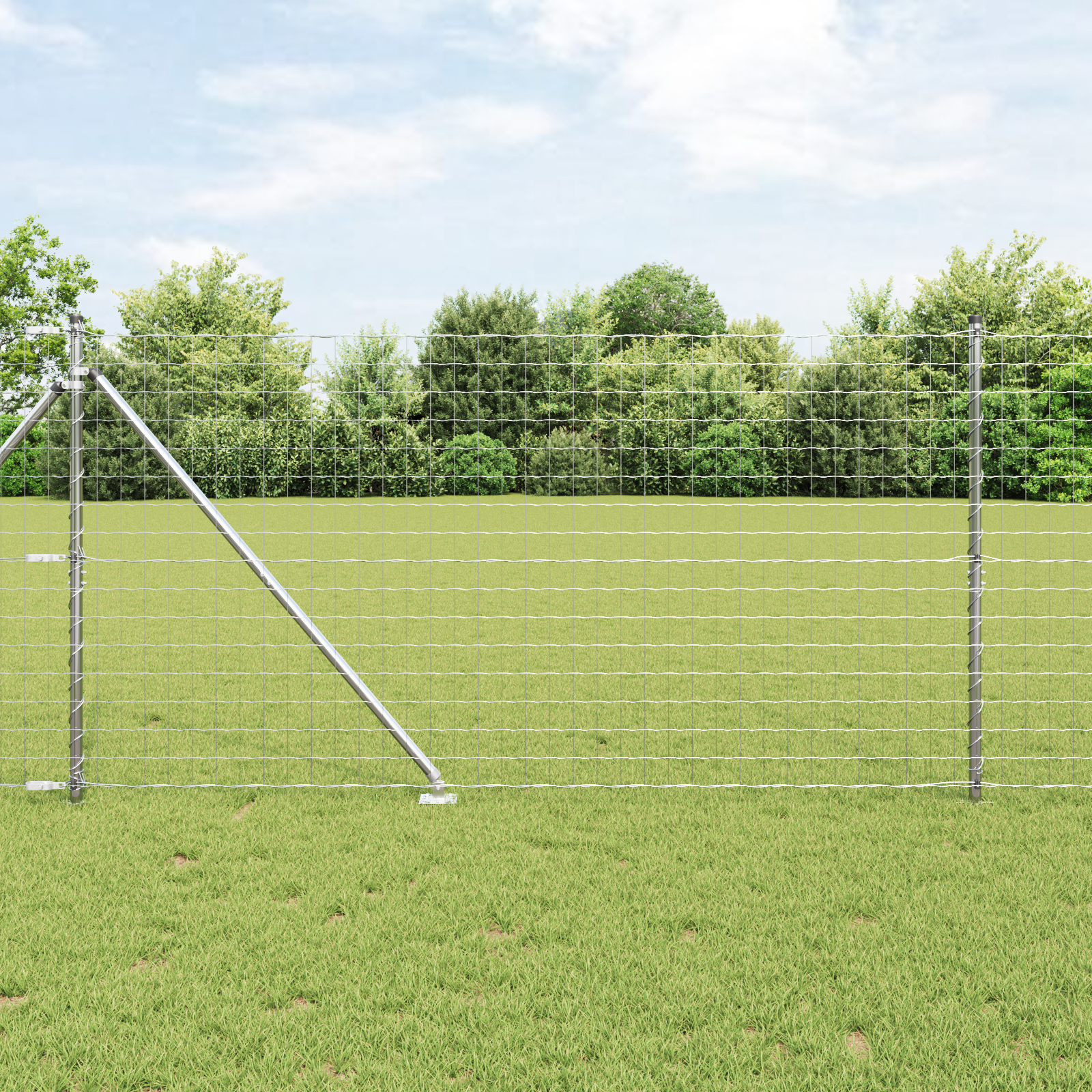 Gjerde med innlegg. sølv 1.2 x 10 m Stål