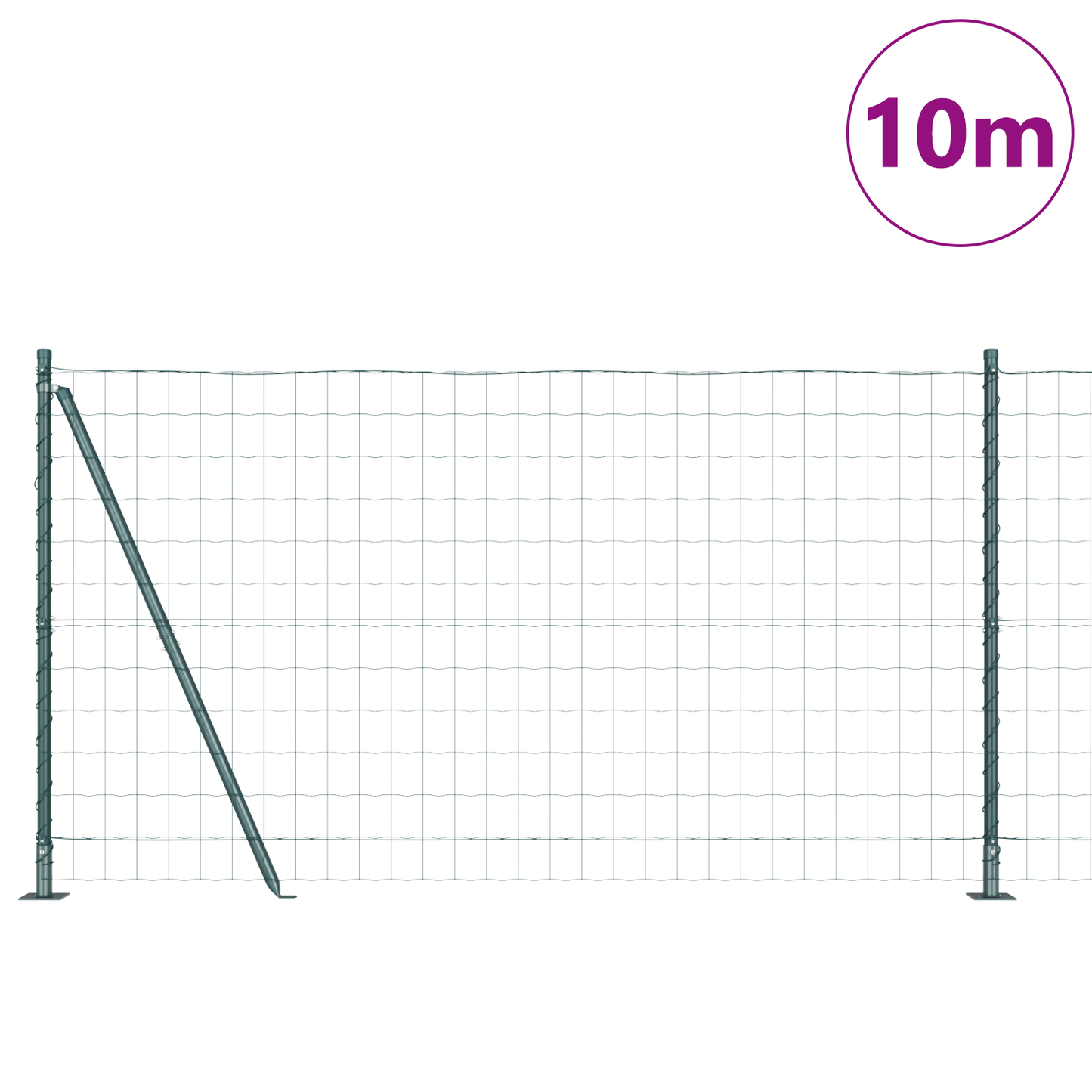 Gjerde med stolpe grønn 1,2 x 10 m Stål og PVC