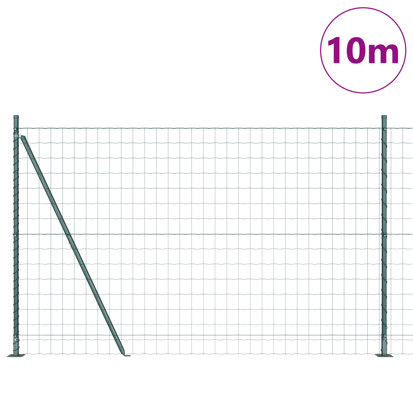 Gjerde med stolpe grønn 1,6 x 10 m Stål og PVC