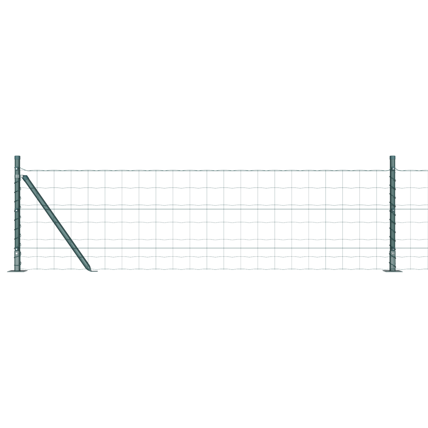 Eurogjerde med betongfundament 10 x 0,6 m PVC-belagt stål Grønn