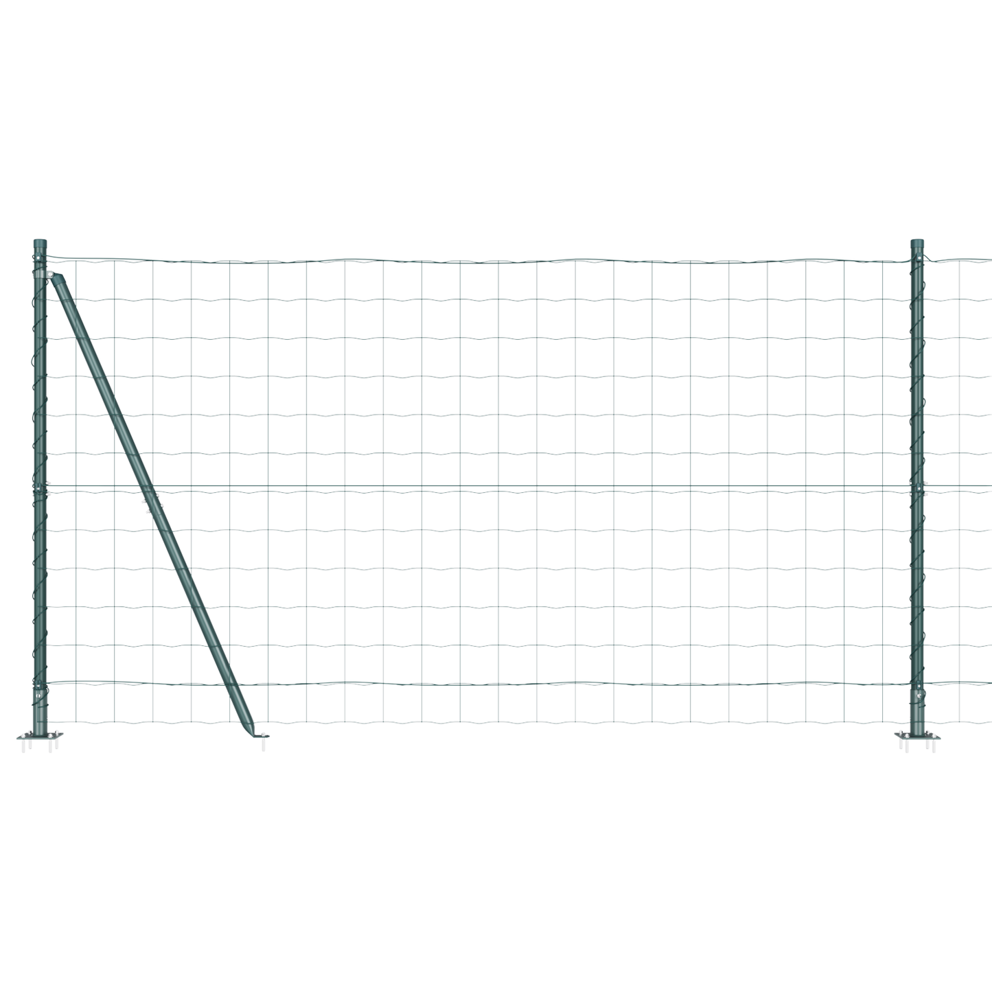 Eurogjerde med betongfundament 10 x 1,2 m PVC-belagt stål Grønn