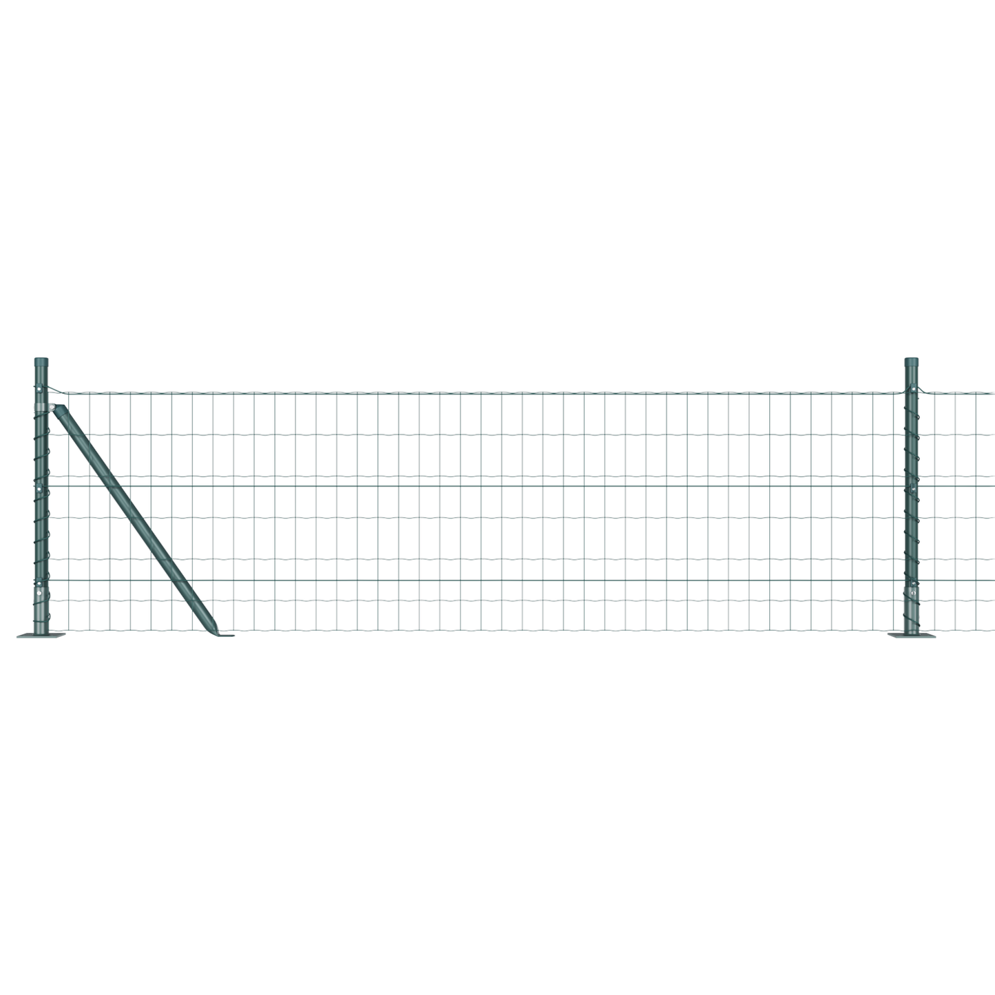 Gjerde med stolpe grønn 0,4 x 25 m Stål og PVC