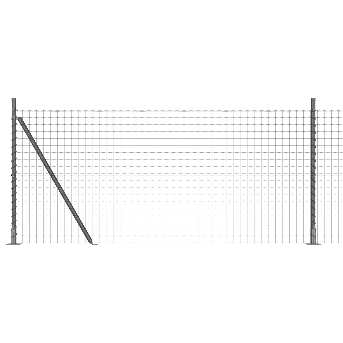 Gjerde med stolpe Grå 0,8 x 25 m Stål og PVC