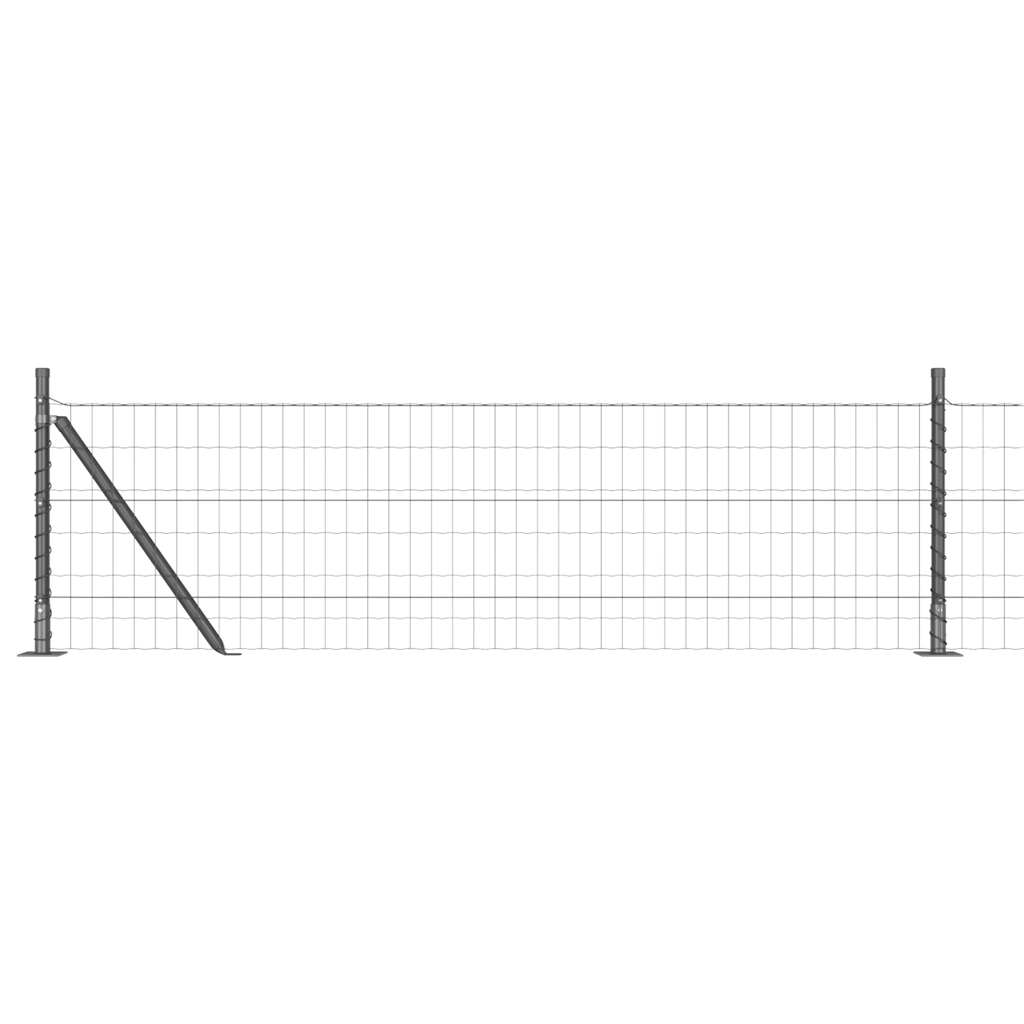 Gjerde med stolpe Grå 0,6 x 50 m Stål og PVC