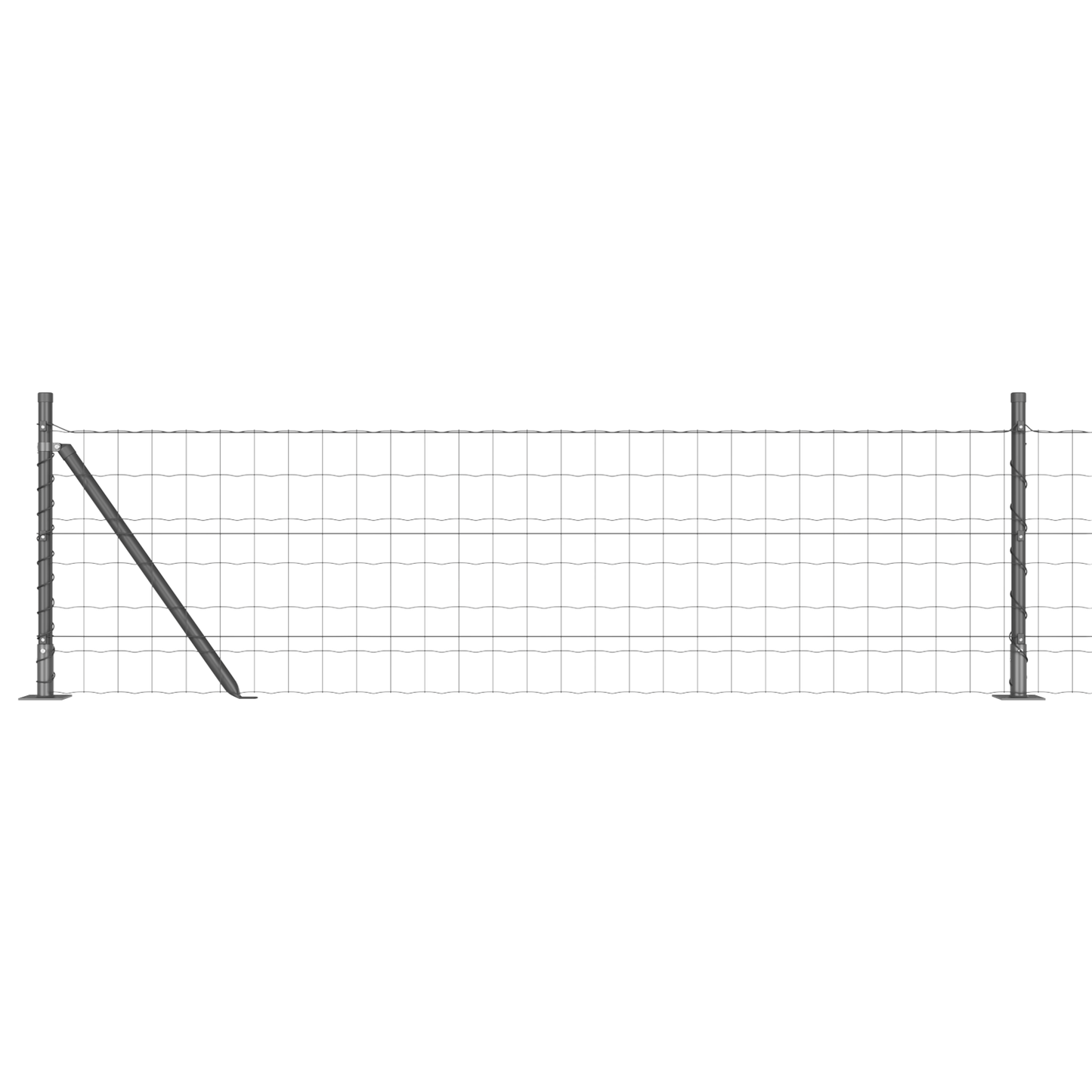 Eurogjerde med betongfundament 50 x 0,4 m PVC-belagt stål Grå