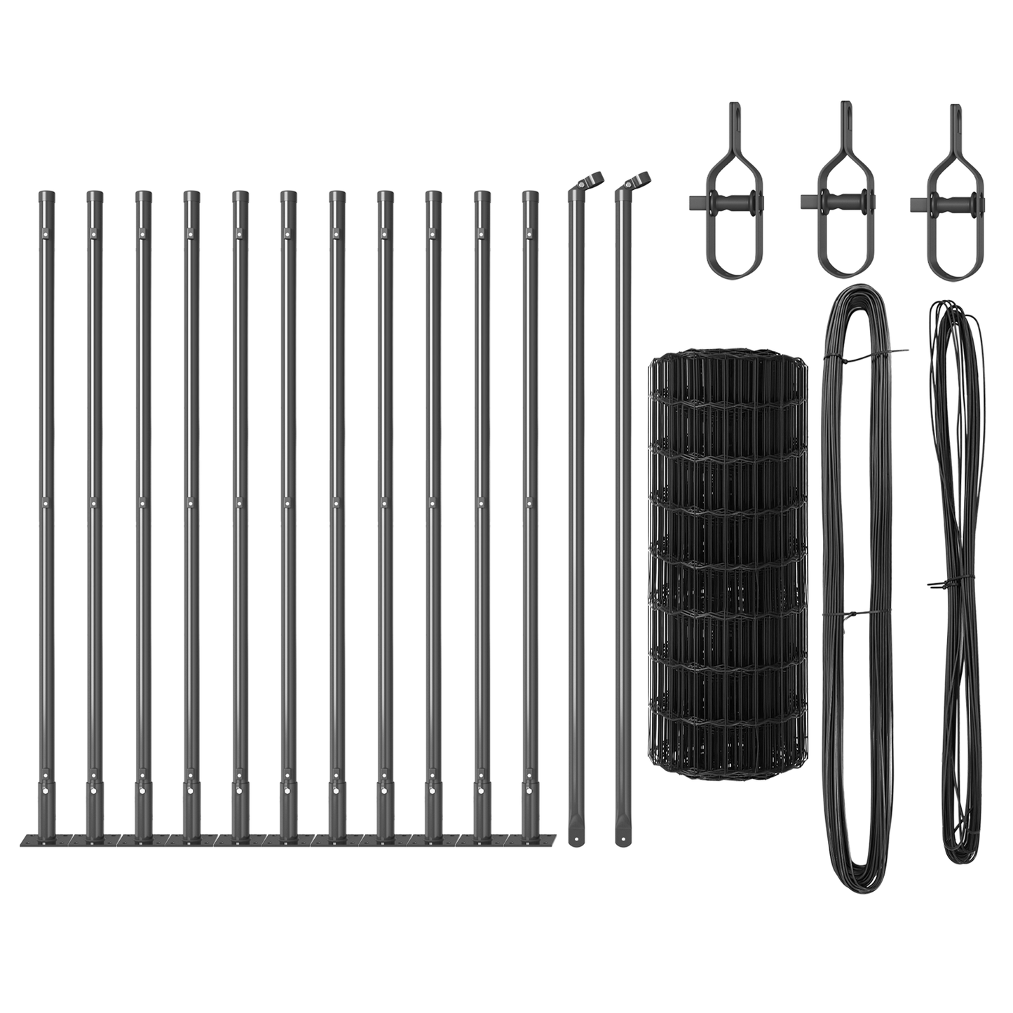 Gjerde med stolpe Grå 0,6 x 25 m Stål og PVC