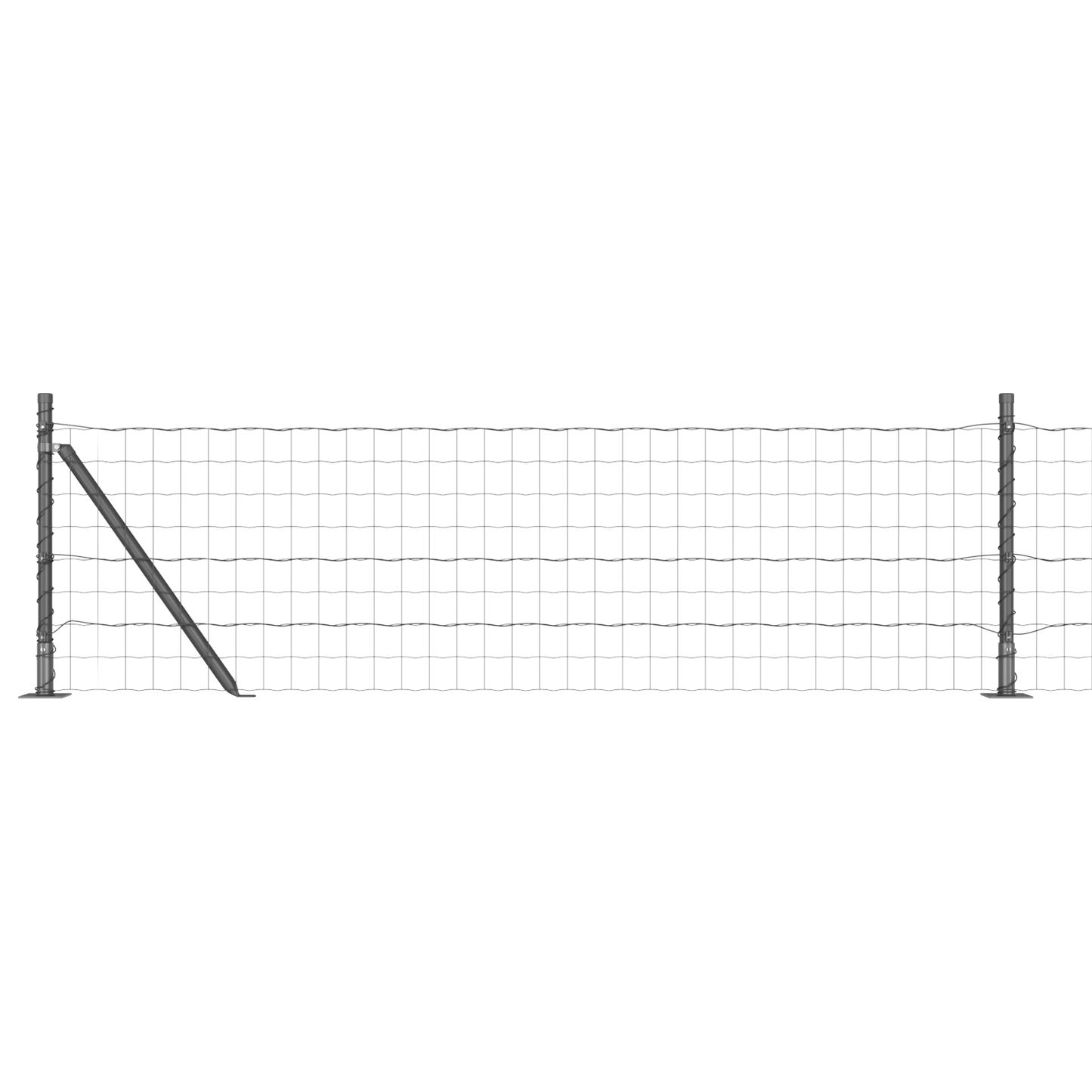 Eurogjerde med betongfundament 50 x 0,4 m PVC-belagt stål Grå