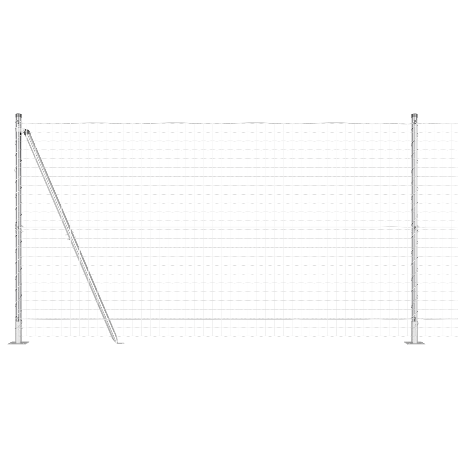Gjerde med innlegg. sølv 1.2 x 10 m Stål