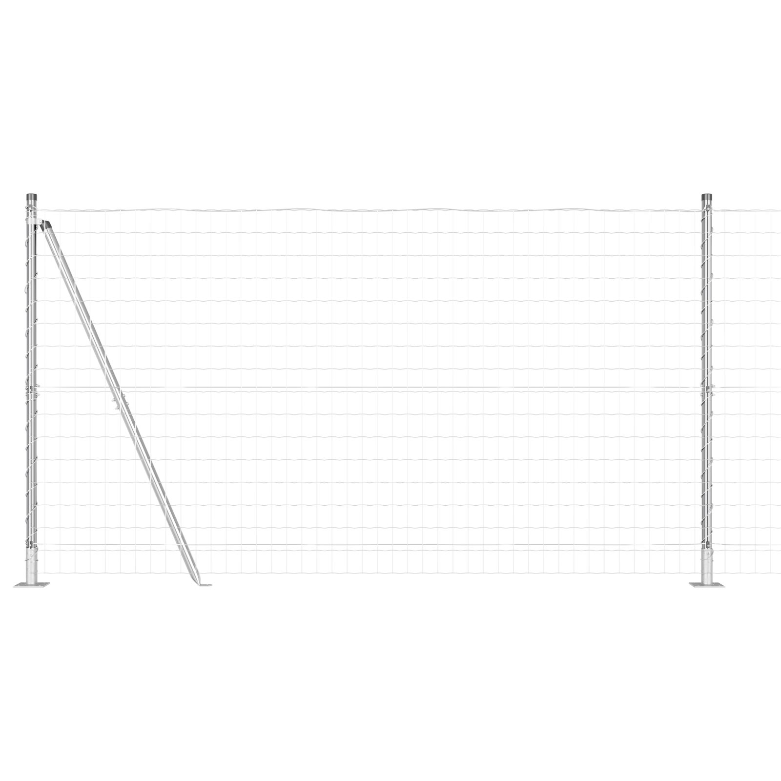 Gjerde med innlegg. sølv 1.2 x 10 m Stål