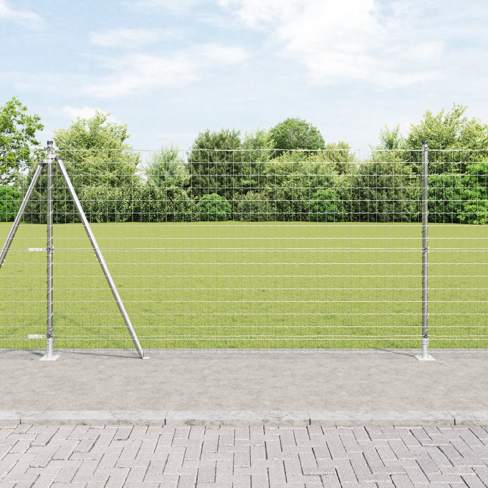 Gjerde med innlegg. sølv 1.2 x 10 m Stål