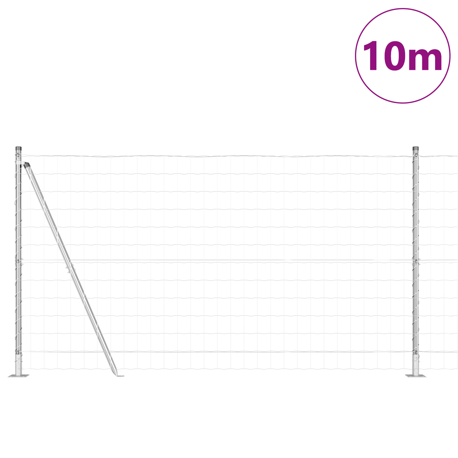 Gjerde med innlegg. sølv 1.2 x 10 m Stål