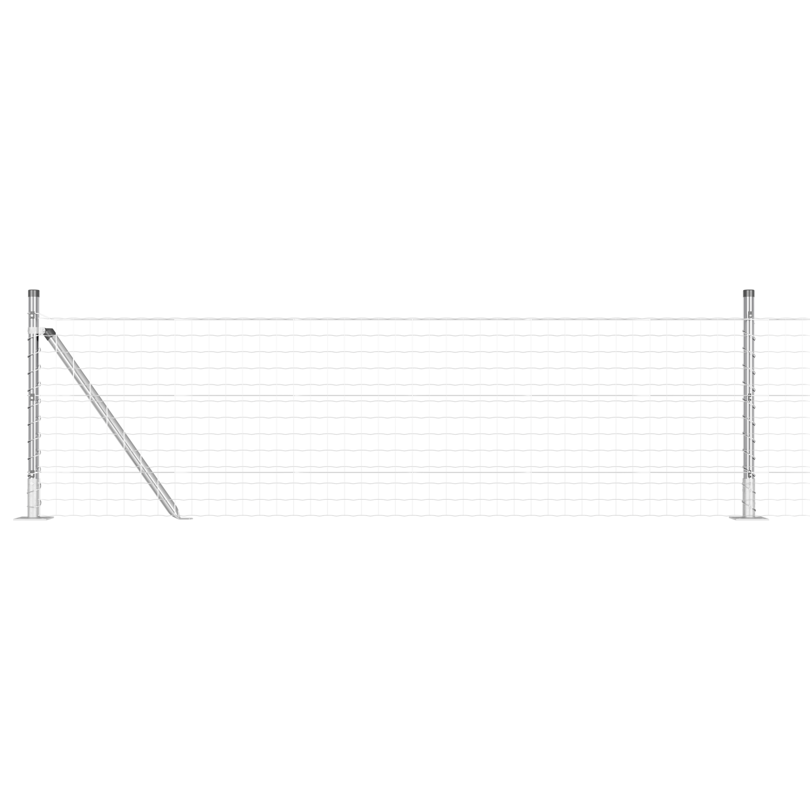 Gjerde med innlegg. sølv 0.6 x 25 m Stål