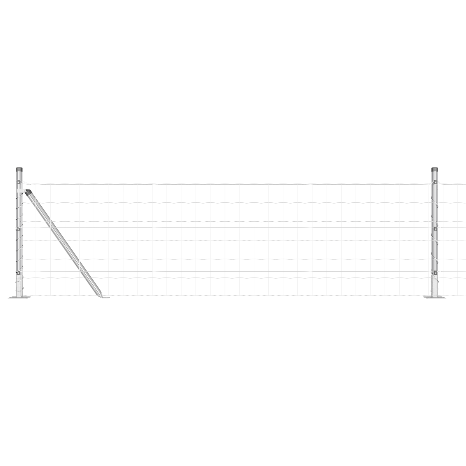 Gjerde med innlegg. sølv 0.6 x 25 m Stål