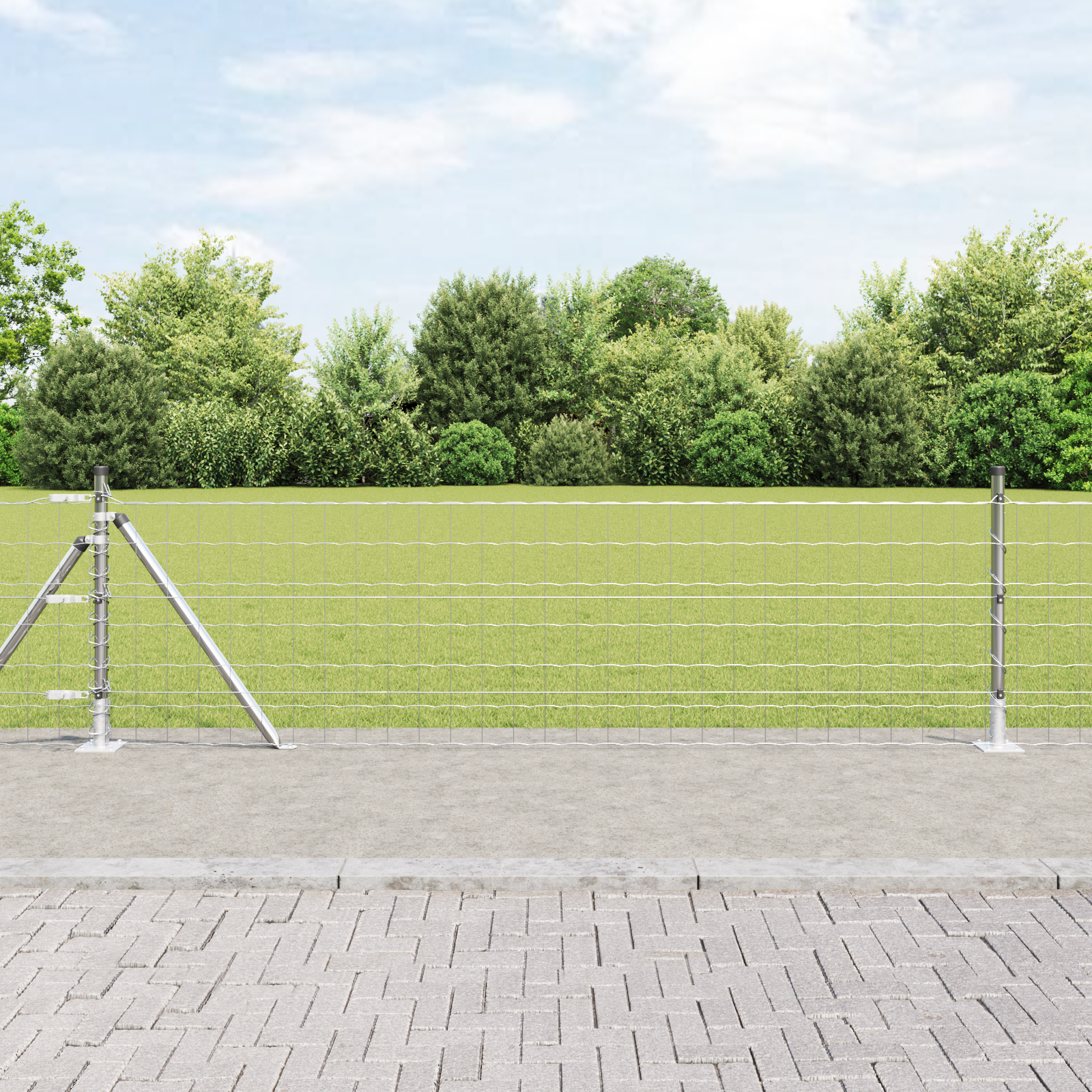 Gjerde med innlegg. sølv 0.6 x 25 m Stål