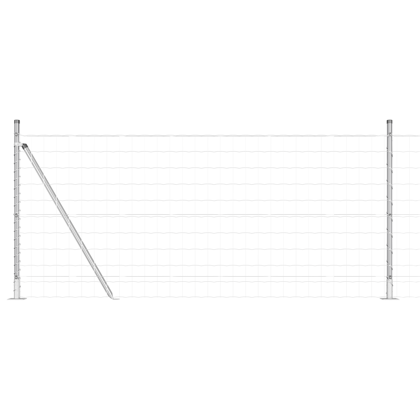 Gjerde med innlegg. sølv 0.8 x 25 m Stål
