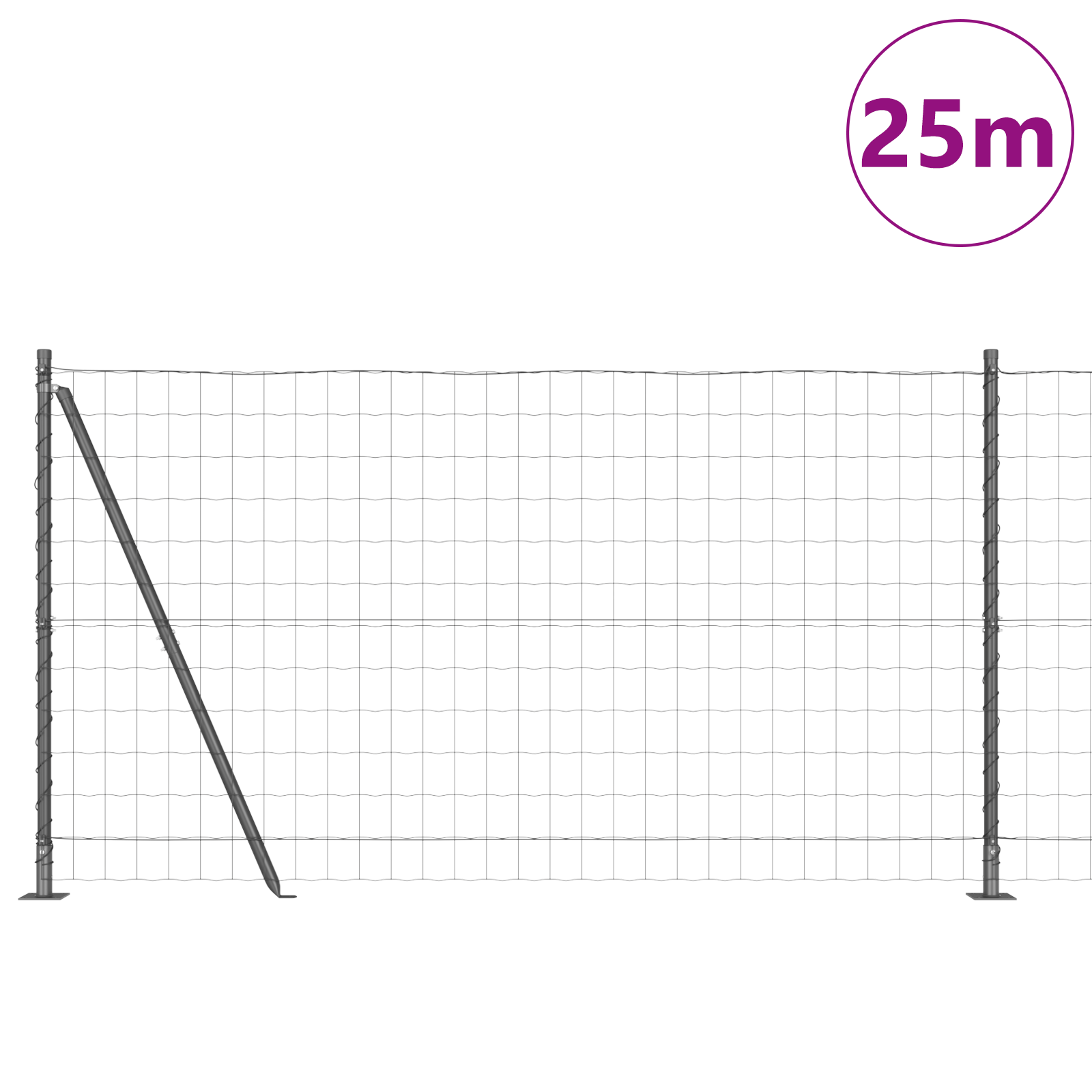 Gjerde med innlegg. sølv 1.2 x 25 m Stål