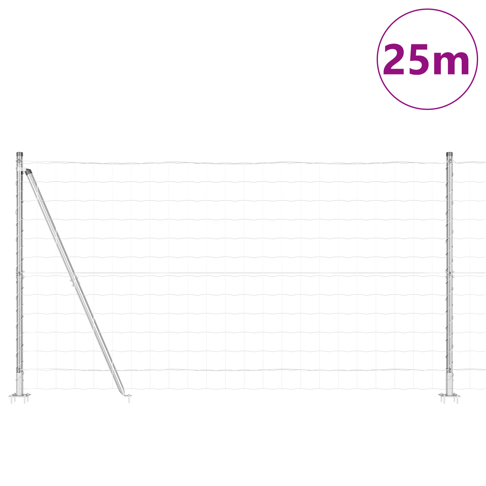 Gjerde med innlegg. sølv 1.2 x 25 m Stål