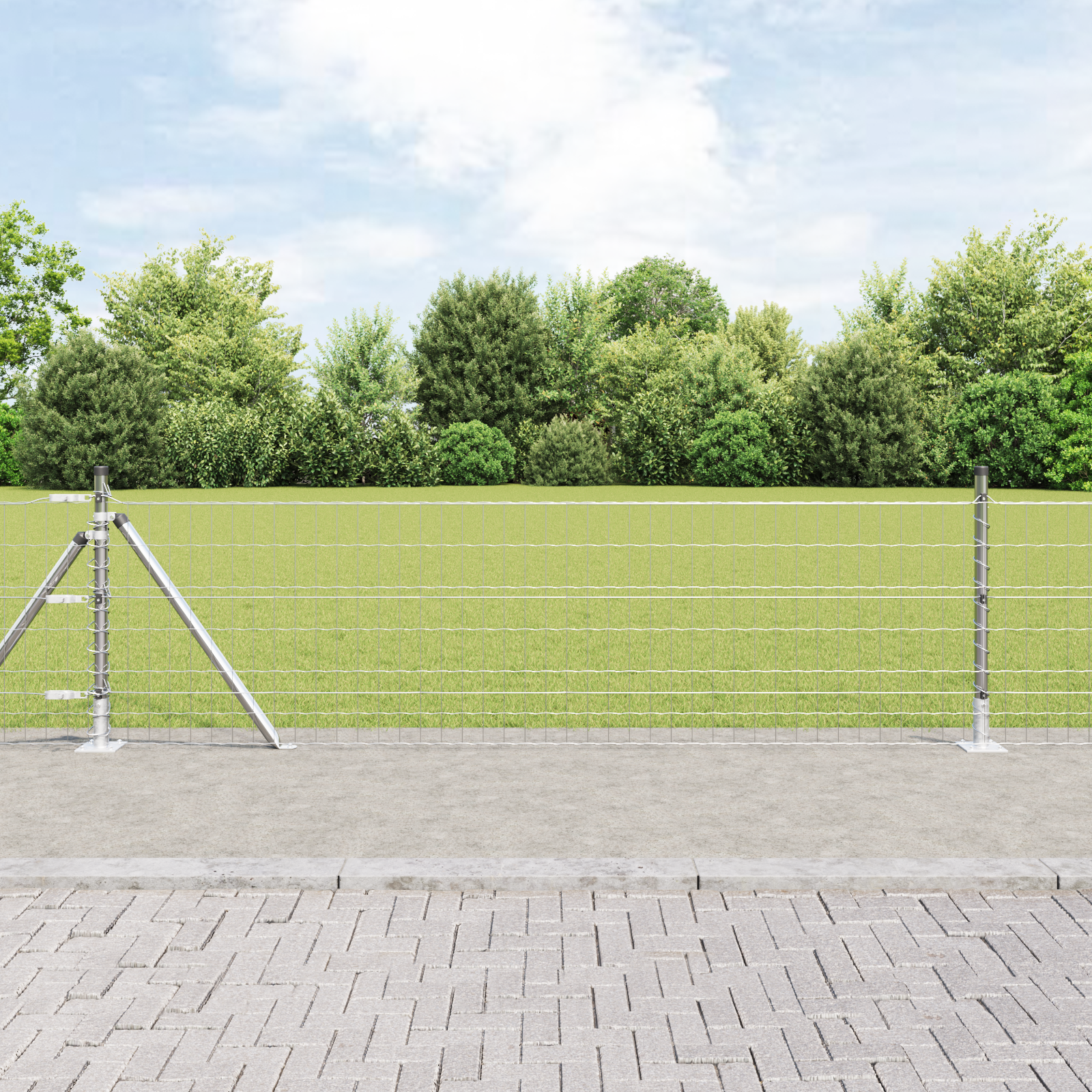 Gjerde med innlegg. sølv 0.6 x 50 m Stål