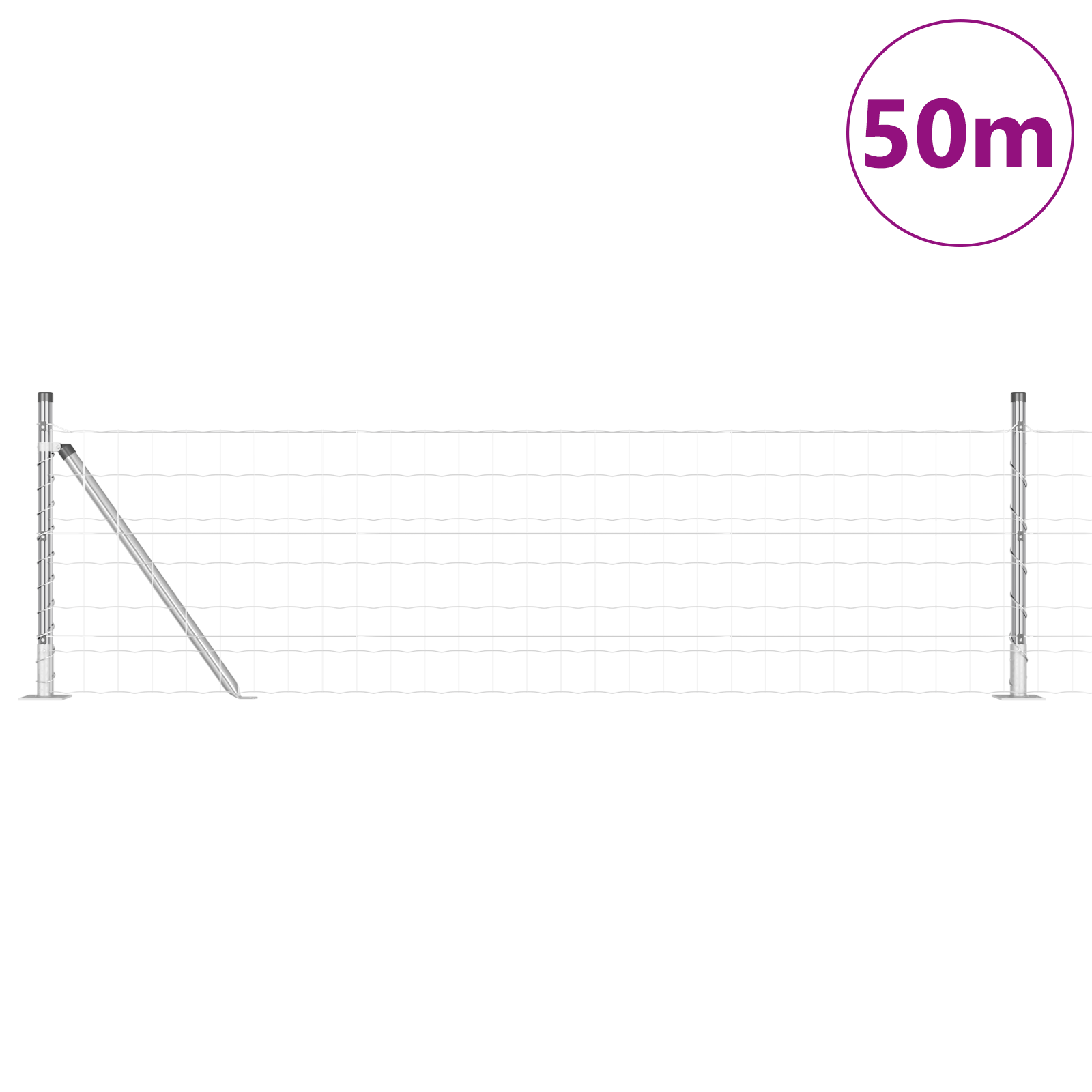Gjerde med innlegg. sølv 0.6 x 50 m Stål