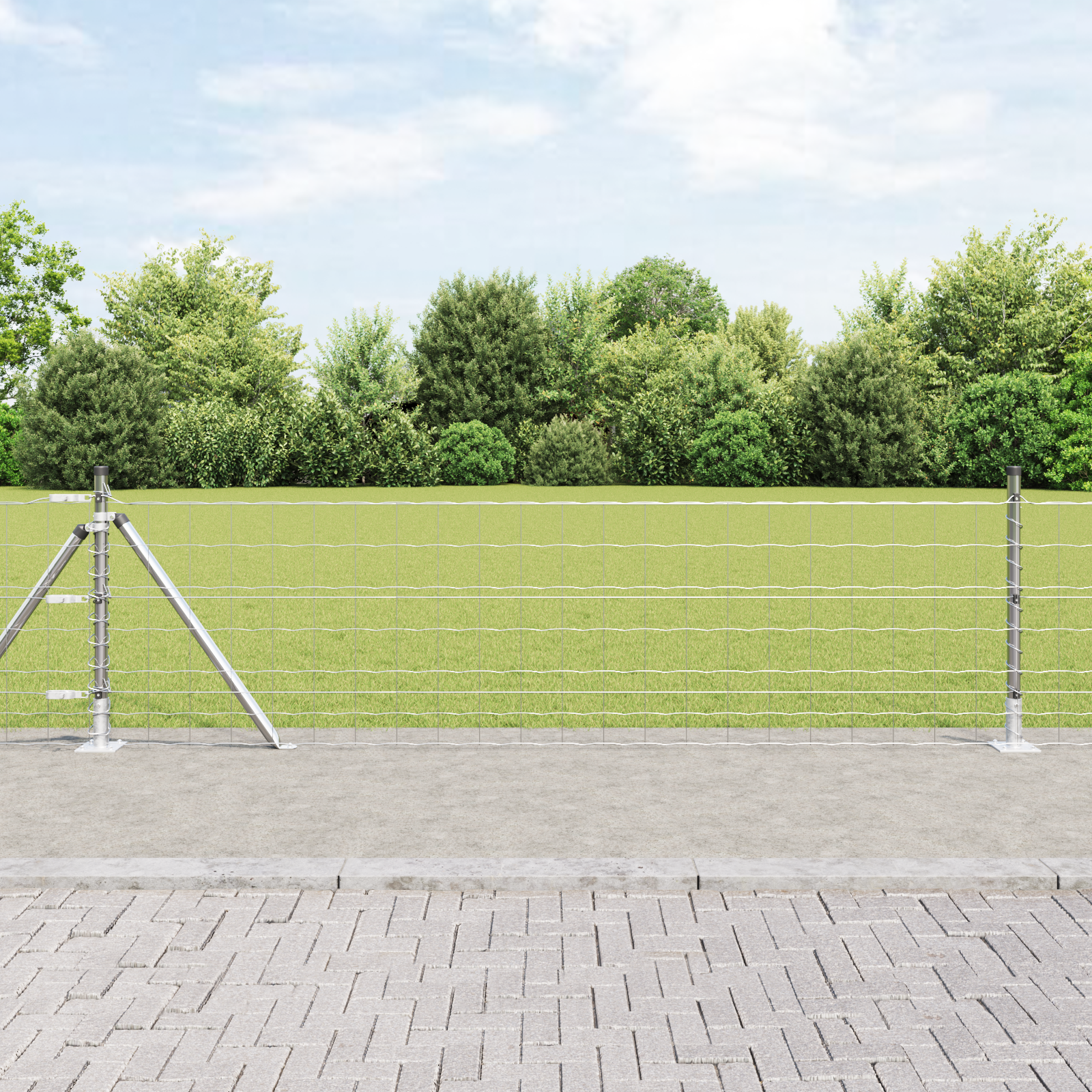 Gjerde med innlegg. sølv 0.6 x 50 m Stål