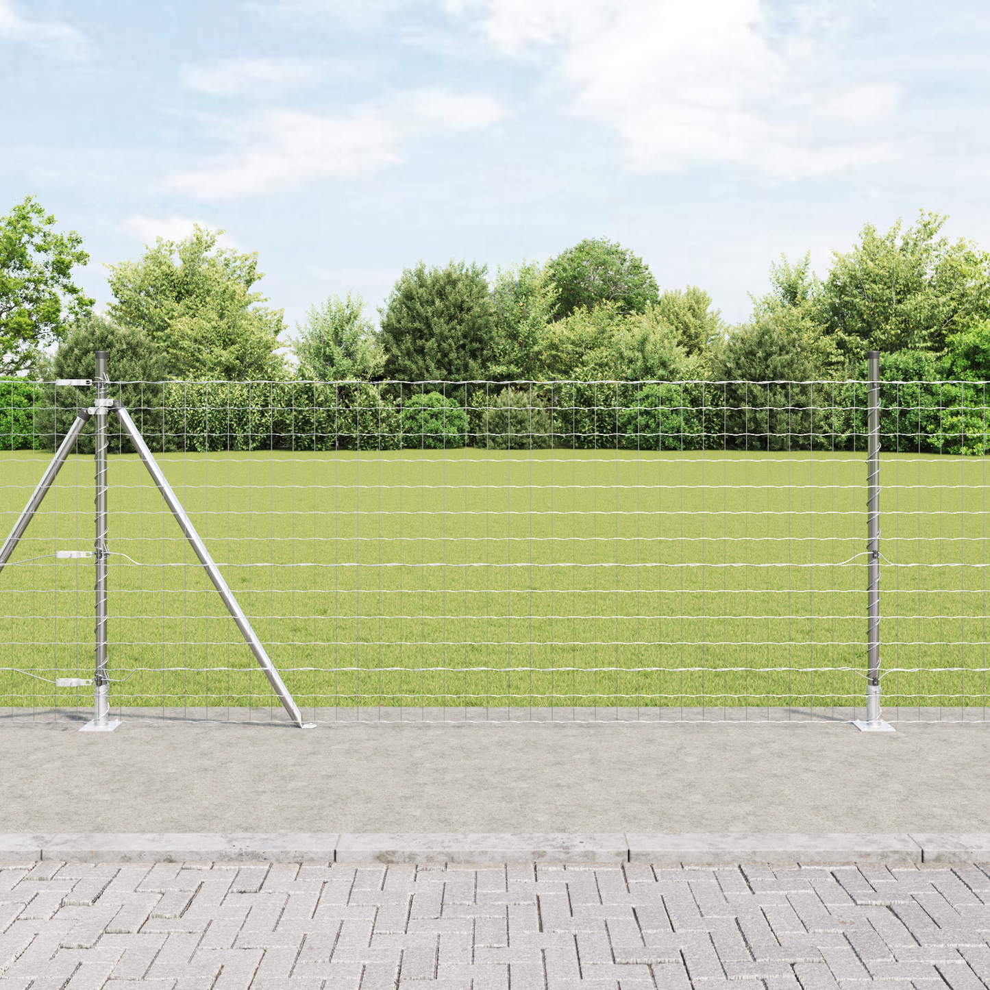 Gjerde med stolpe sølv 0,8 x 10 m Stål