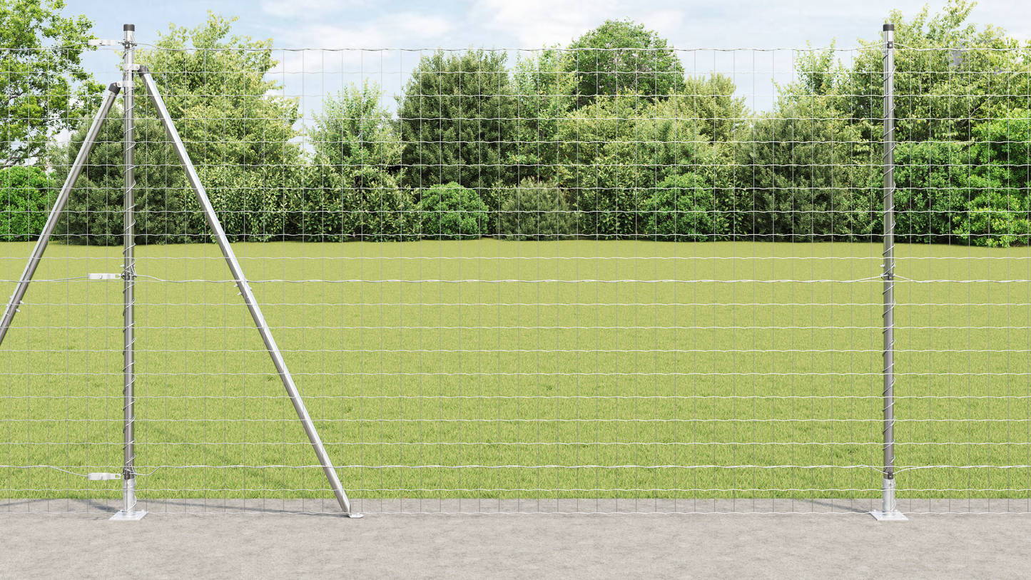 Gjerde med stolpe sølv 1,4 x 10 m Stål