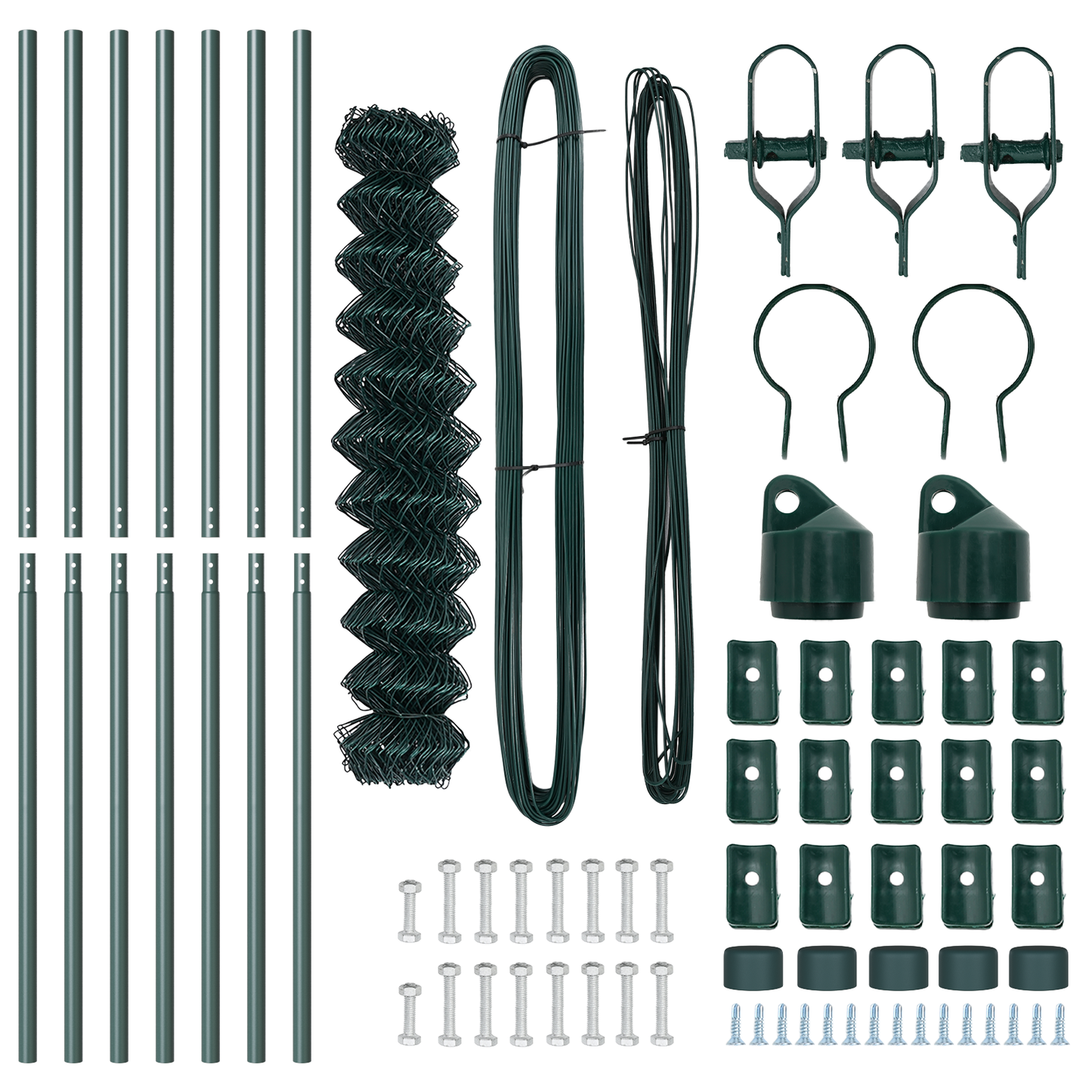 Kjedegrindstøtte 10 x 1,5 m PVC-belagt stål Grønn Mesh