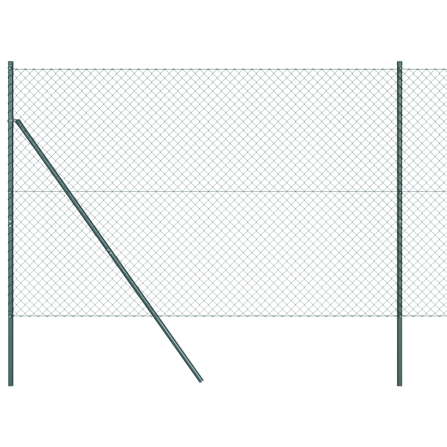 Kjedegrindstøtte 10 x 1,6 m PVC-belagt stål Grønn Mesh