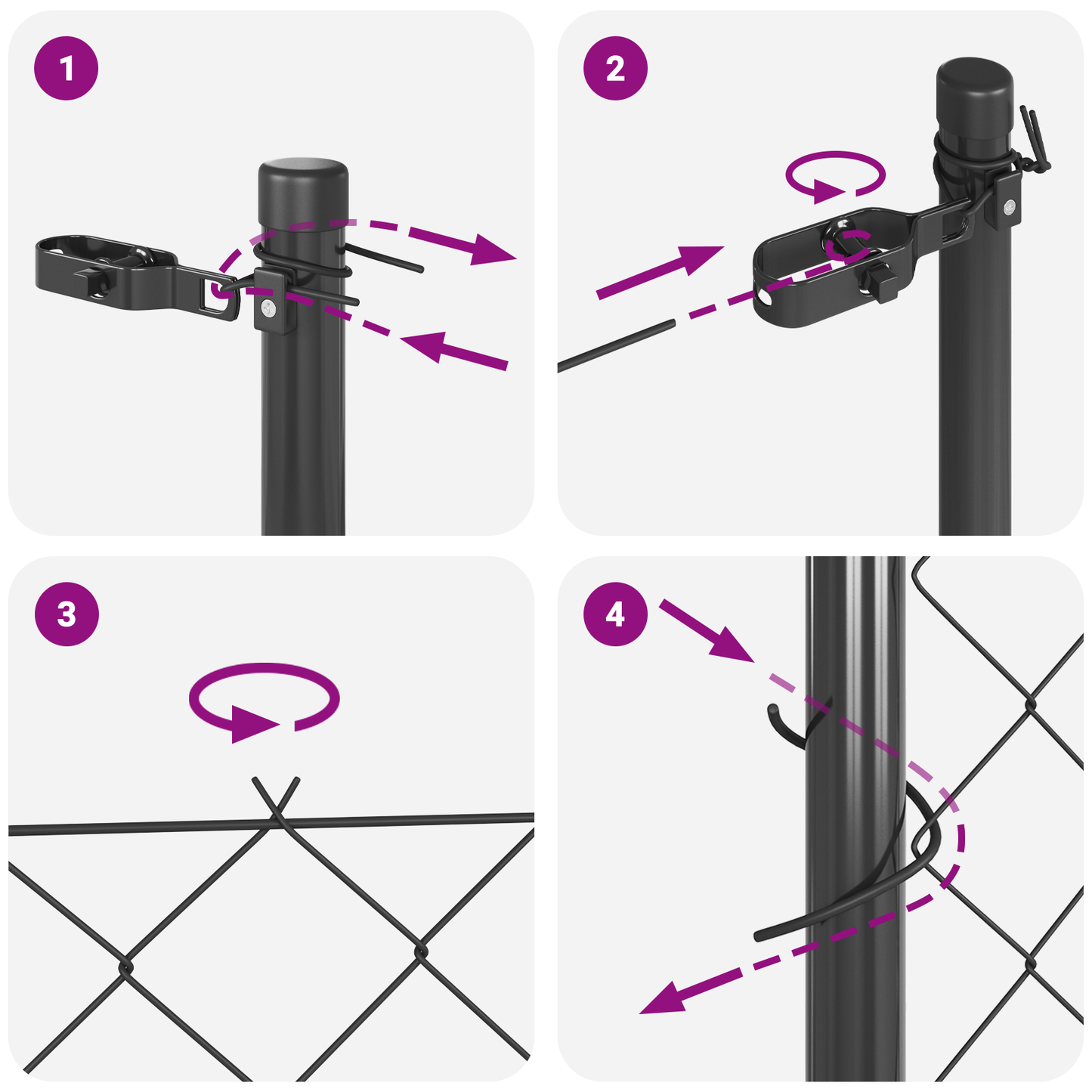 Kjedegrindstøtte 10 x 1 m PVC-belagt stål Grå Mesh