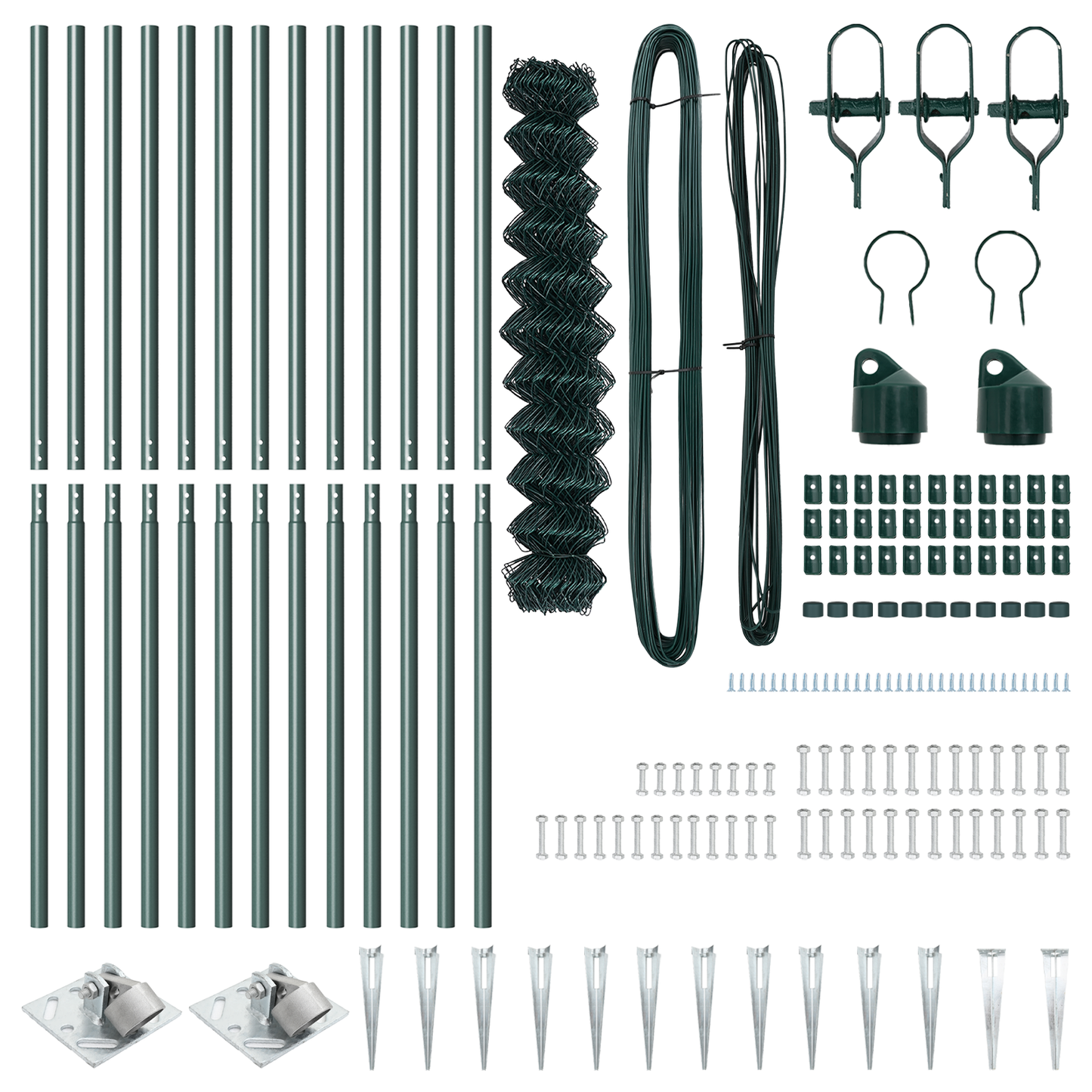 Kjedefence med topper 25 x 1,2 m PVC-belagt stål Grønn Mesh