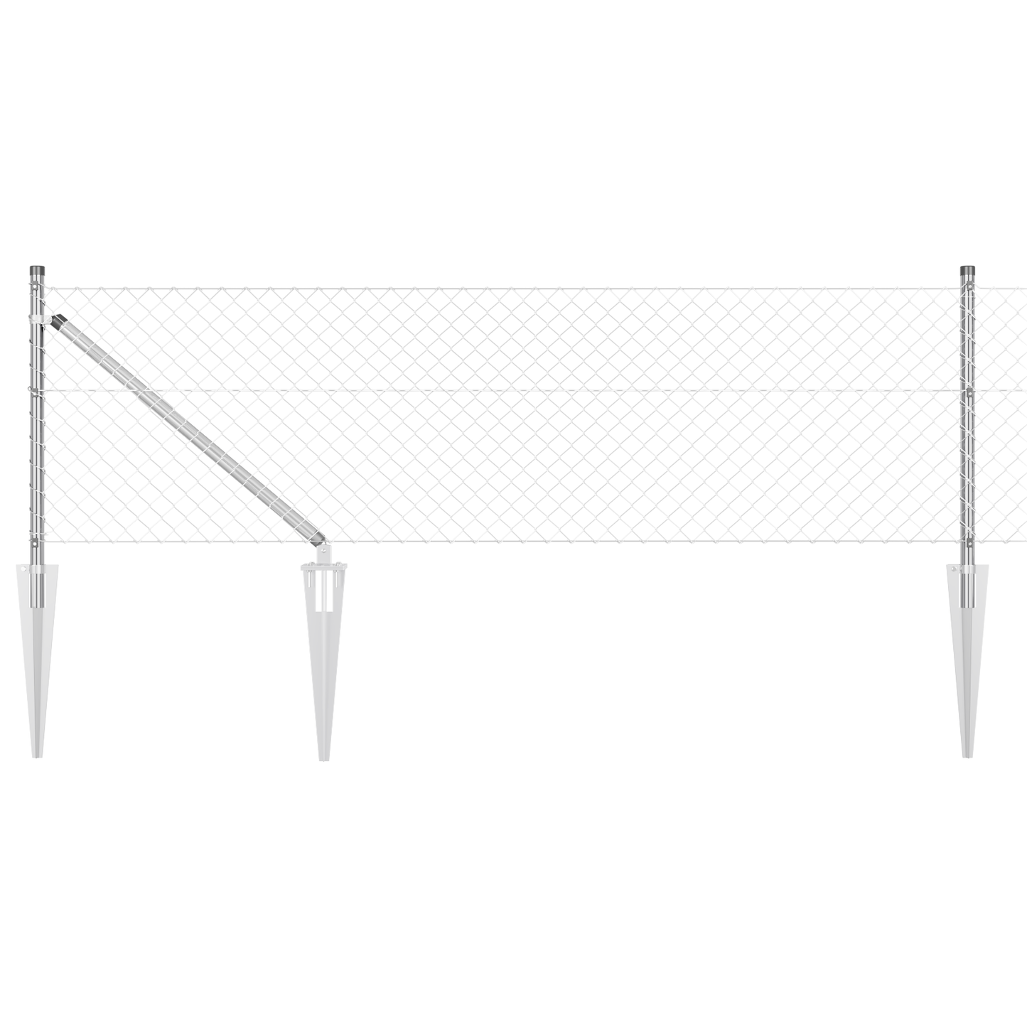 Kjedefence med topper 10 x 0,8 m Galvanisert stål Sølv Mesh