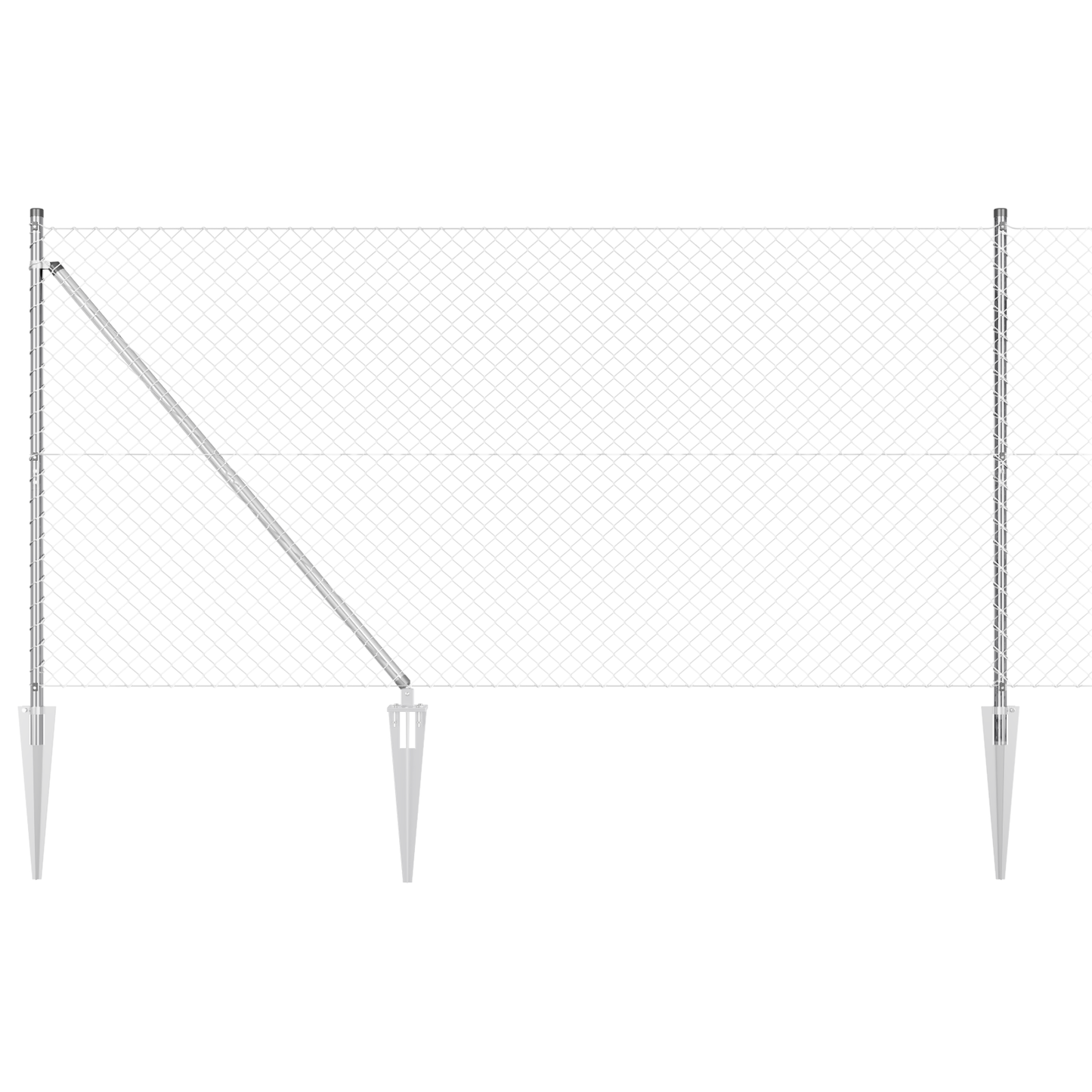 Kjedefence med topper 10 x 1,4 m Galvanisert stål Sølv Mesh