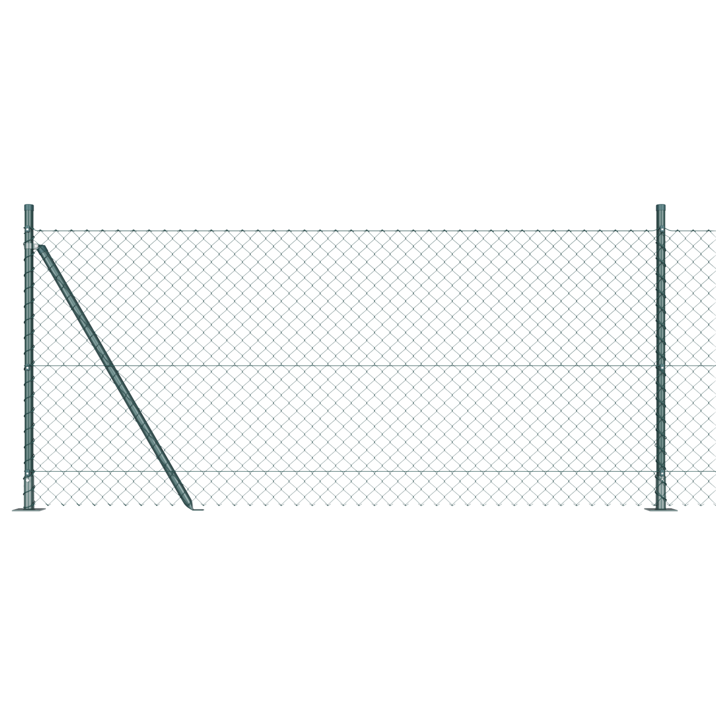 Kjedegjerde med betongbase 10 x 1 m PVC-belagt stål Grønn Mesh