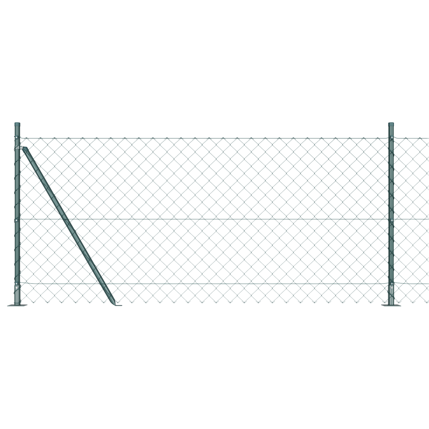 Kjedegjerde med betongbase 10 x 1 m PVC-belagt stål Grønn Mesh