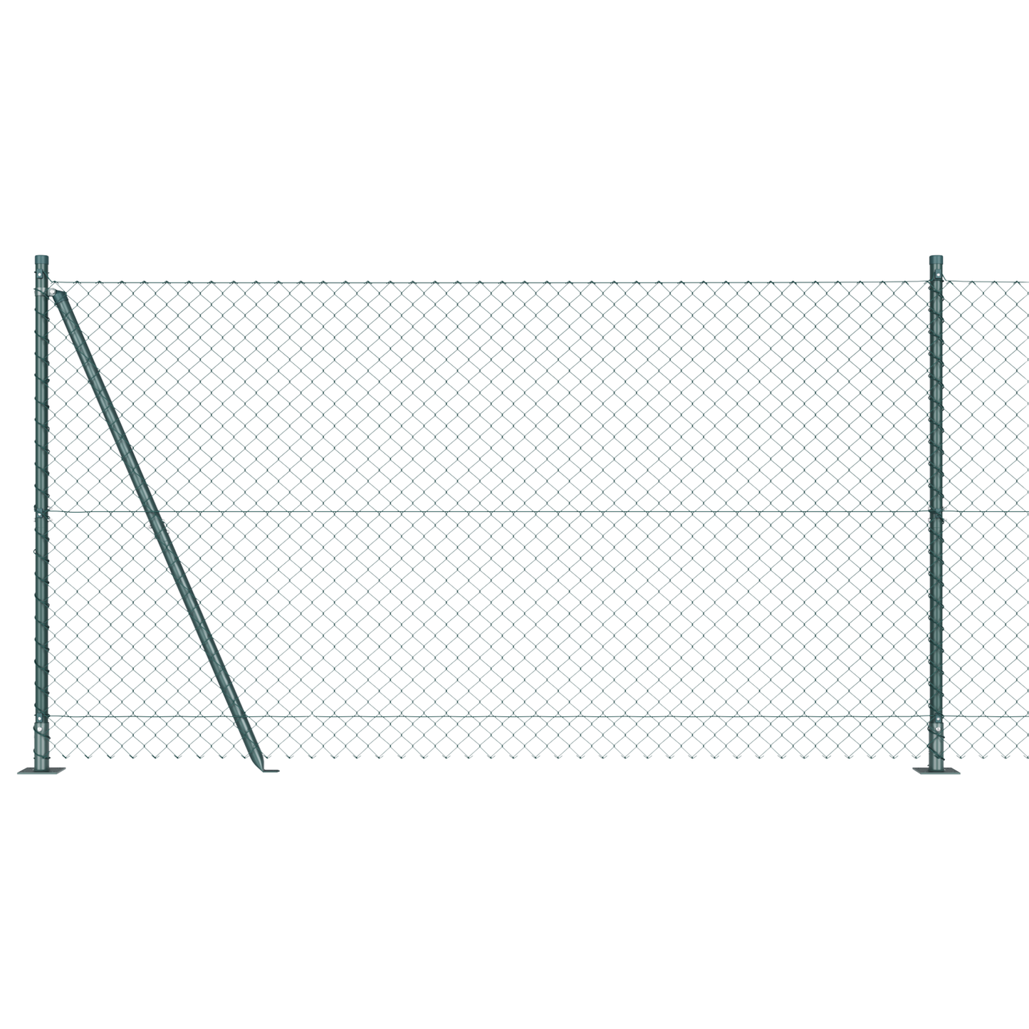 Kjedegjerde med betongbase 25 x 1,2 m PVC-belagt stål Grønn