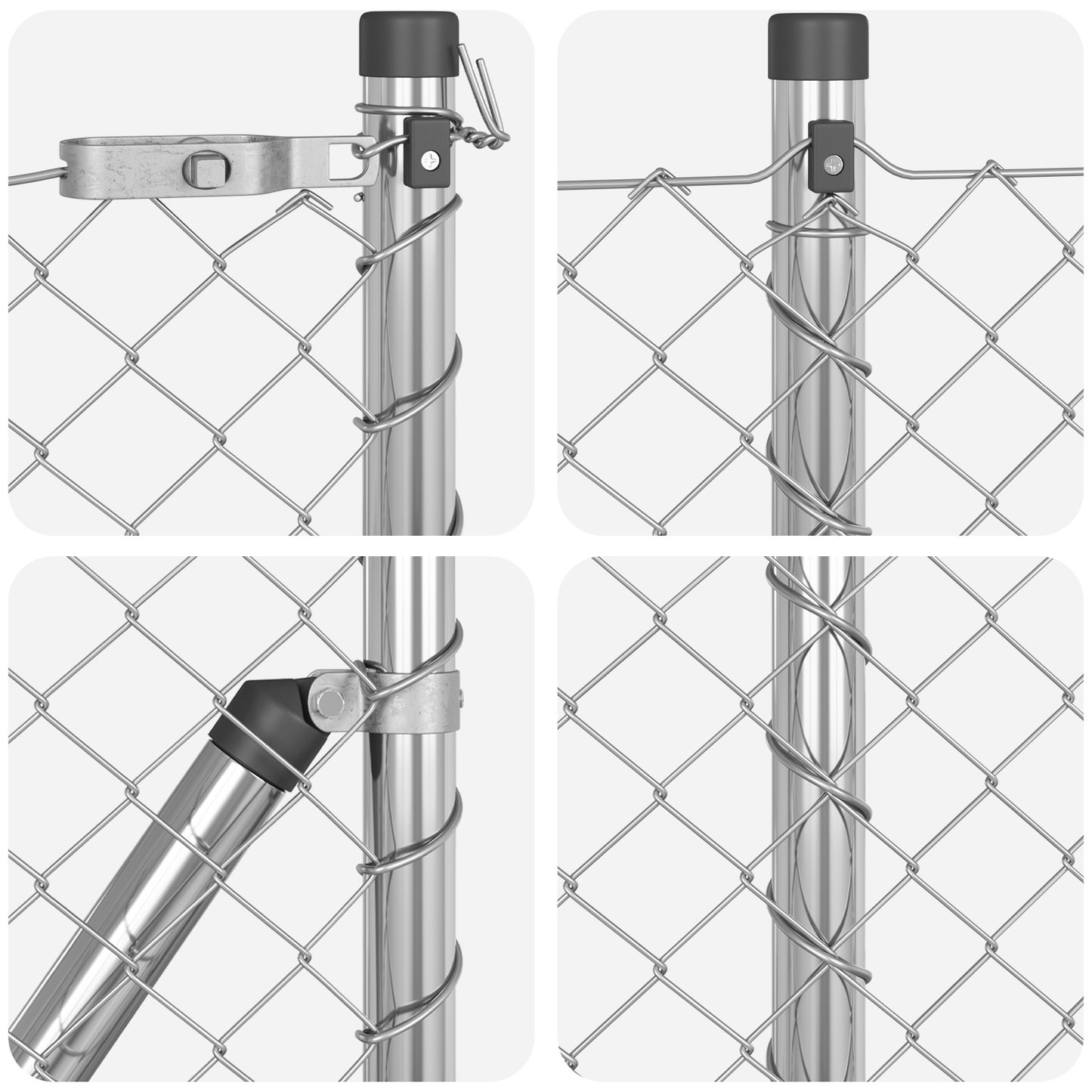 Gjerdepåle sølv 10 x 0,6 m (40 x 40 mm mesh) Stål