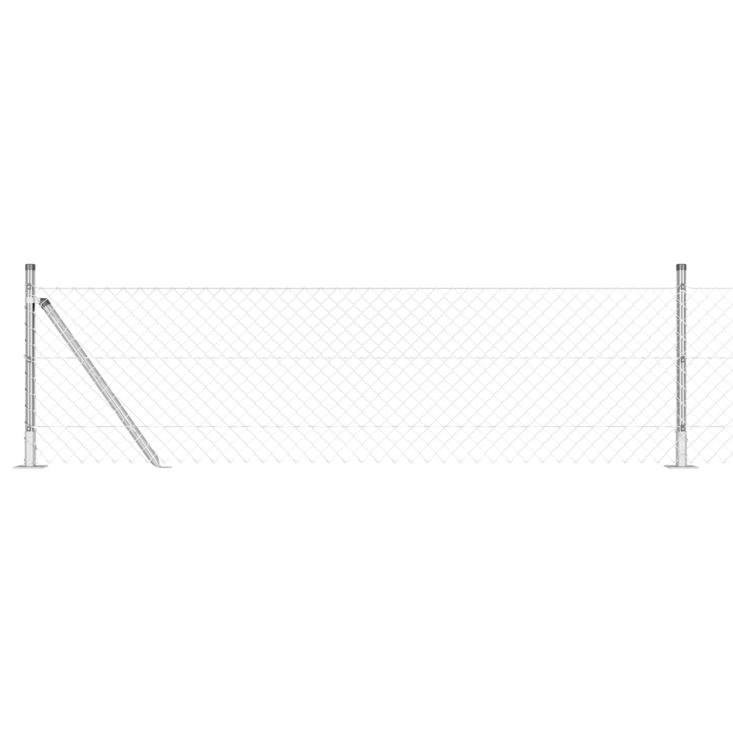 Gjerdepåle sølv 10 x 0,6 m (40 x 40 mm mesh) Stål