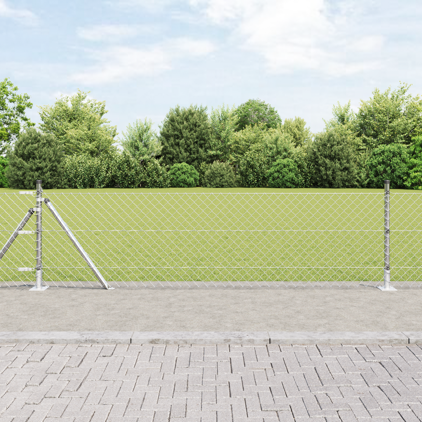 Gjerdepåle sølv 10 x 0,6 m (40 x 40 mm mesh) Stål