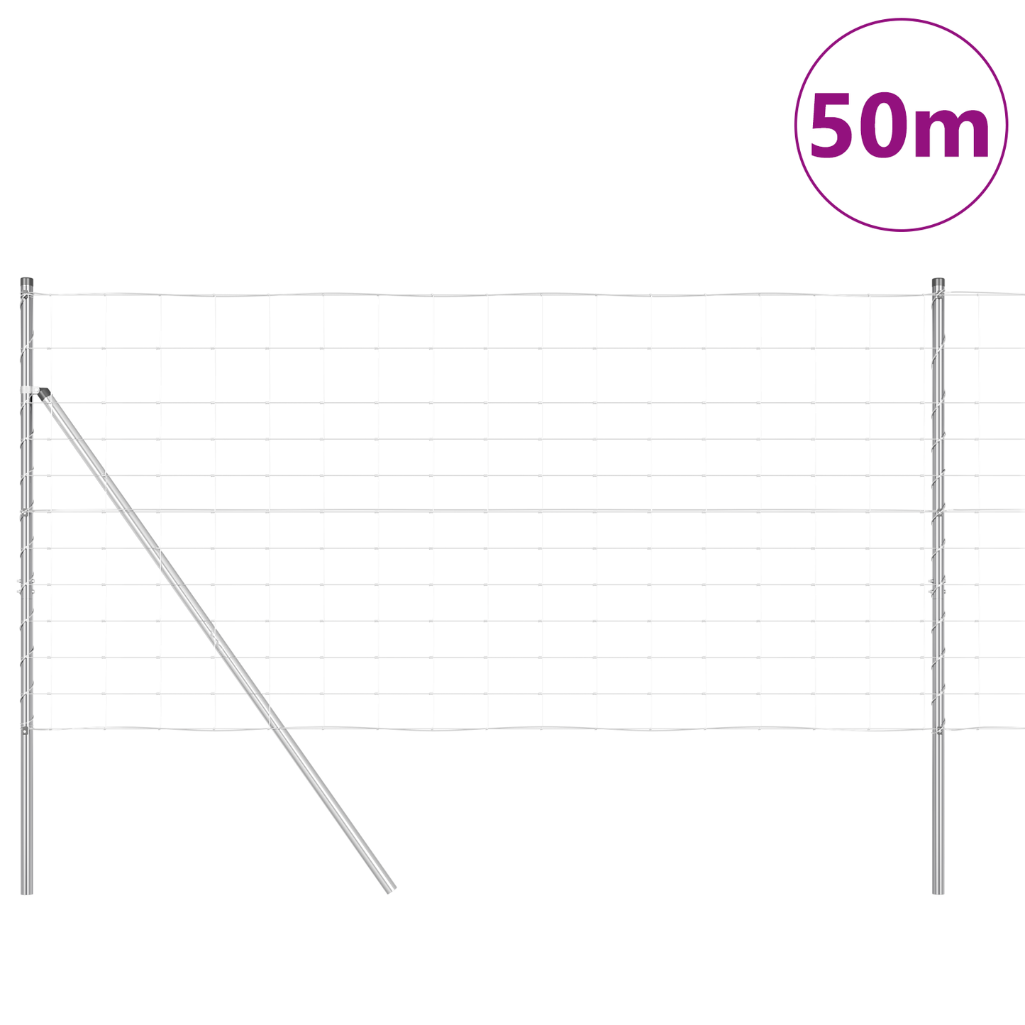 Grunnfest Sveiset Trådgjerde 50 x 1,2 m Galvanisert stål Sølv