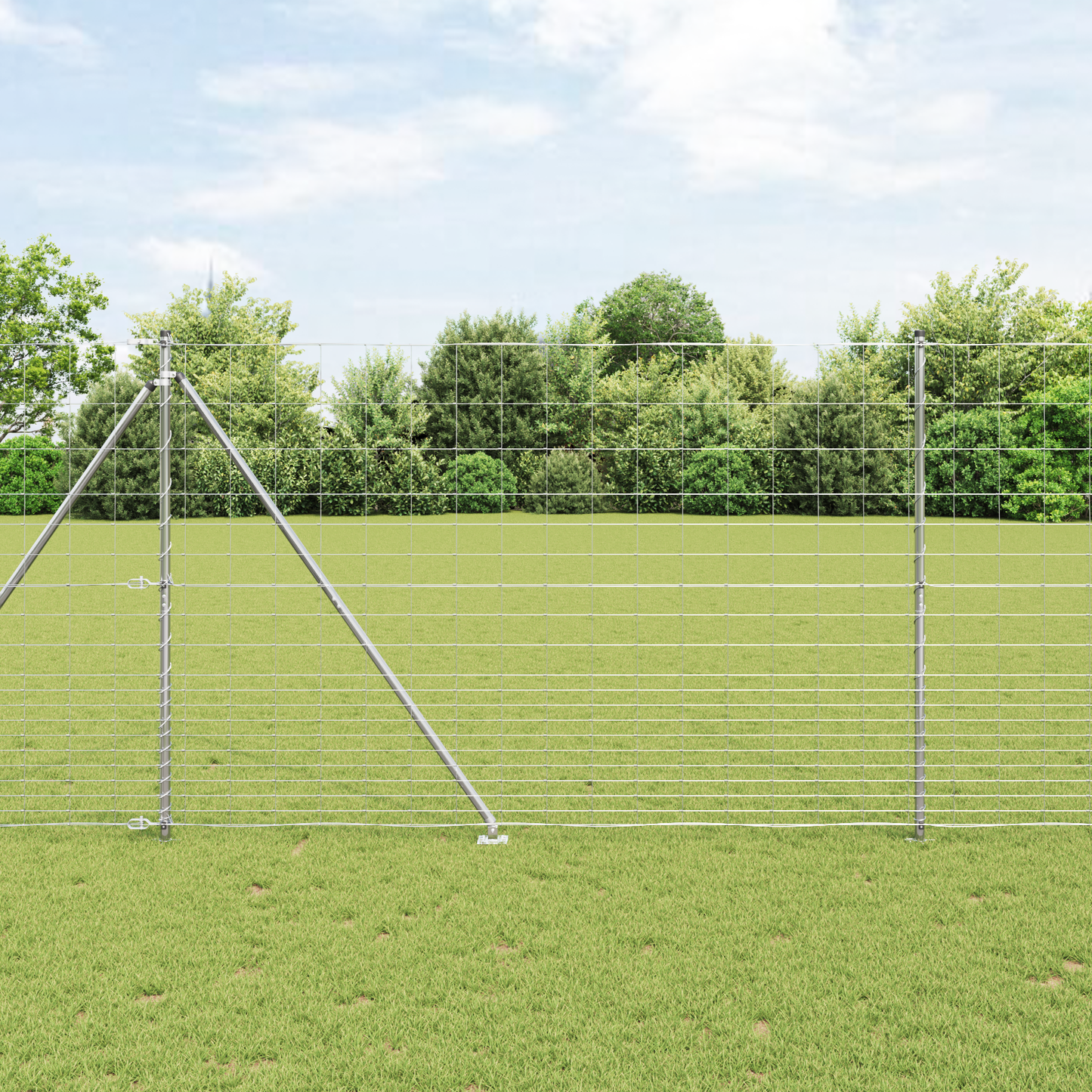 Svweiende trådgjerde med spisser 25 x 1,6 m Galvanisert stål