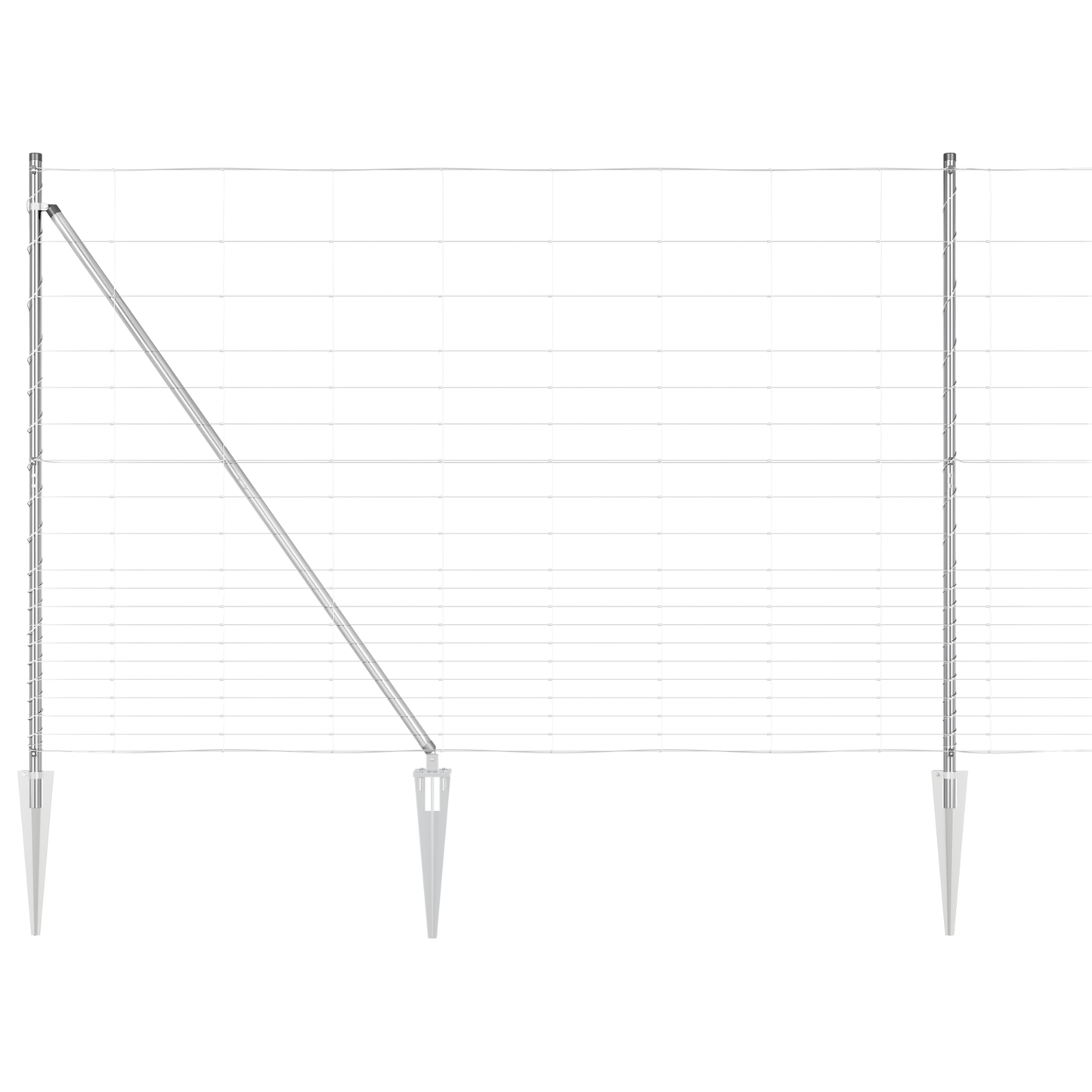 Svweiende trådgjerde med spisser 25 x 1,6 m Galvanisert stål