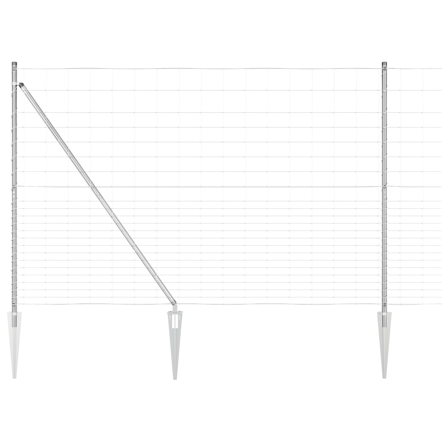 Svweiende trådgjerde med spisser 25 x 1,6 m Galvanisert stål
