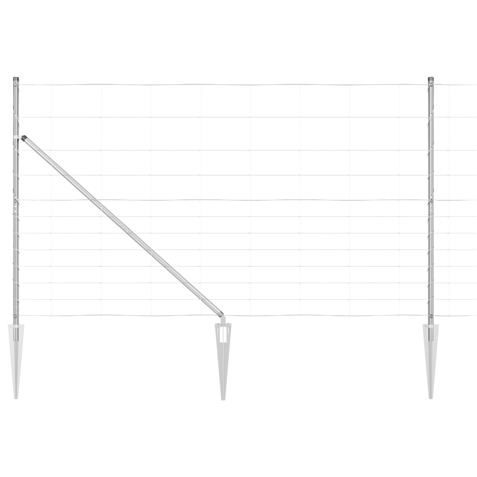 Gjerdepålesett sølv Galvanisert Stål