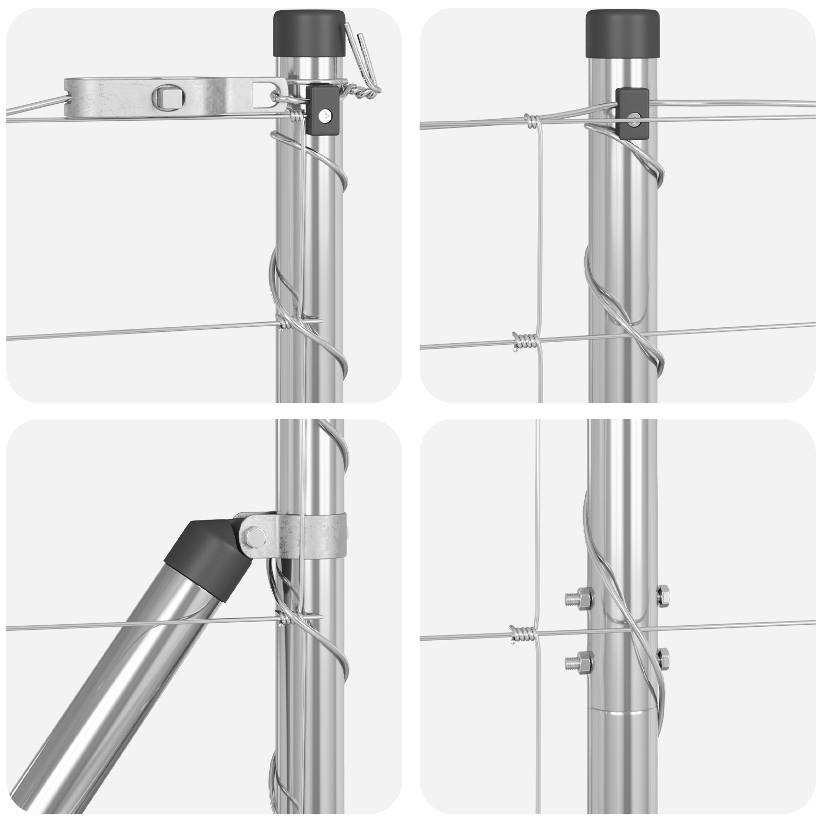 Gjerdepålesett sølv Galvanisert Stål