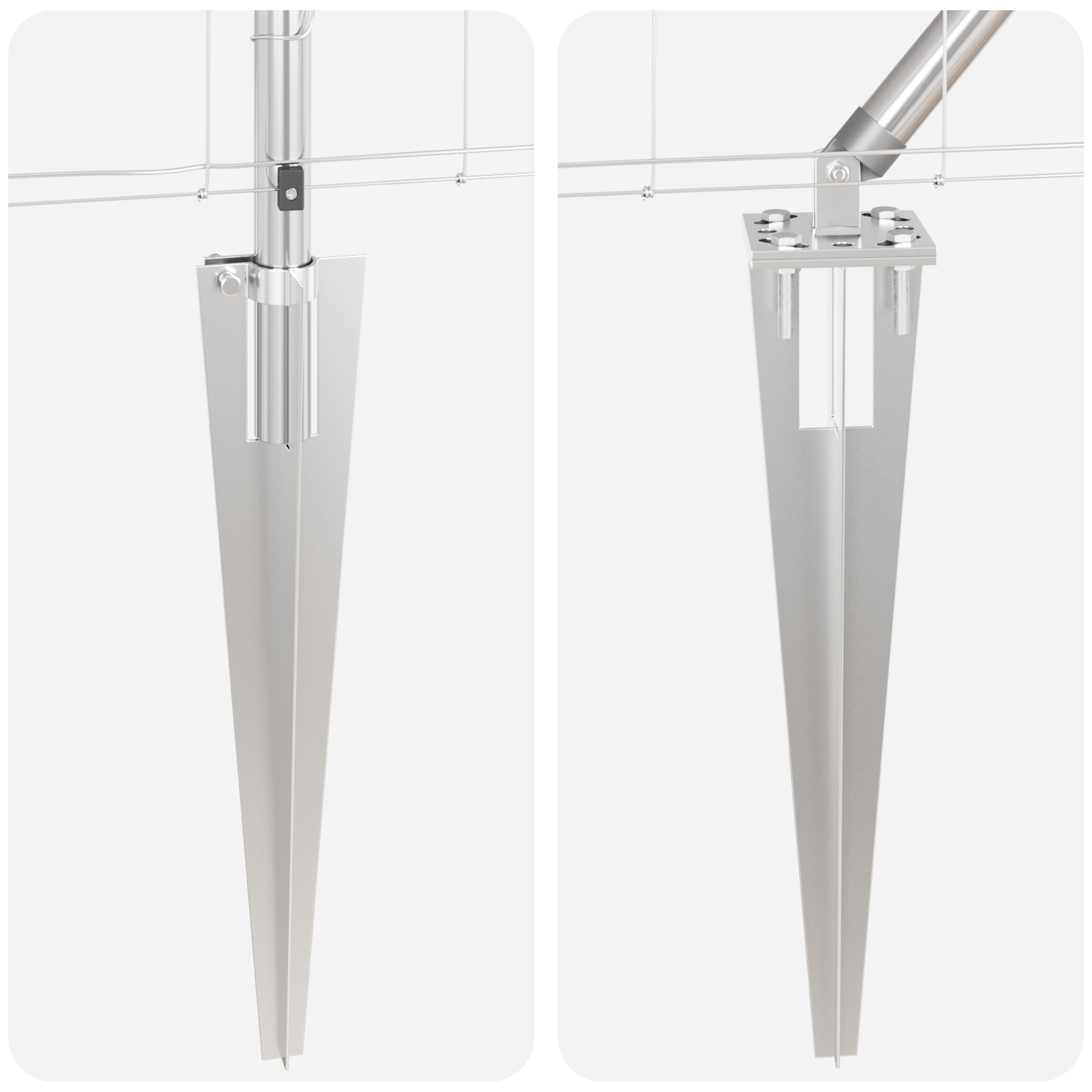 Gjerdepålesett sølv Galvanisert Stål