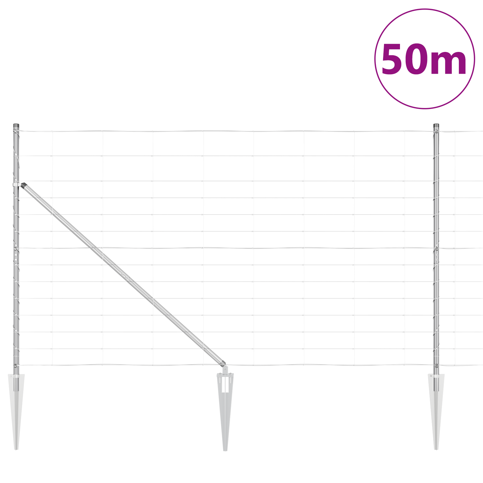 Gjerdepålesett sølv Galvanisert Stål