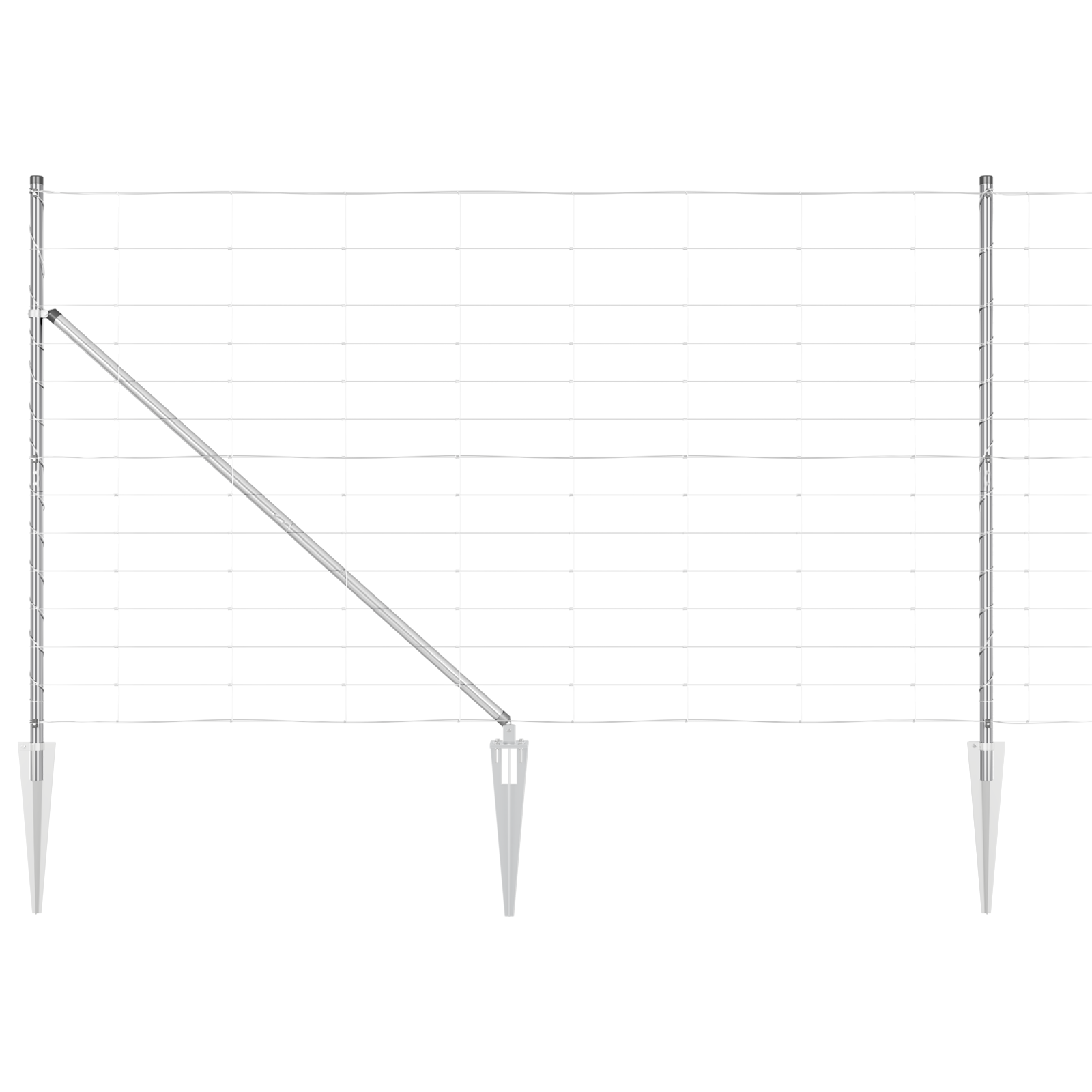 Gjerdepålesett sølv Galvanisert Stål